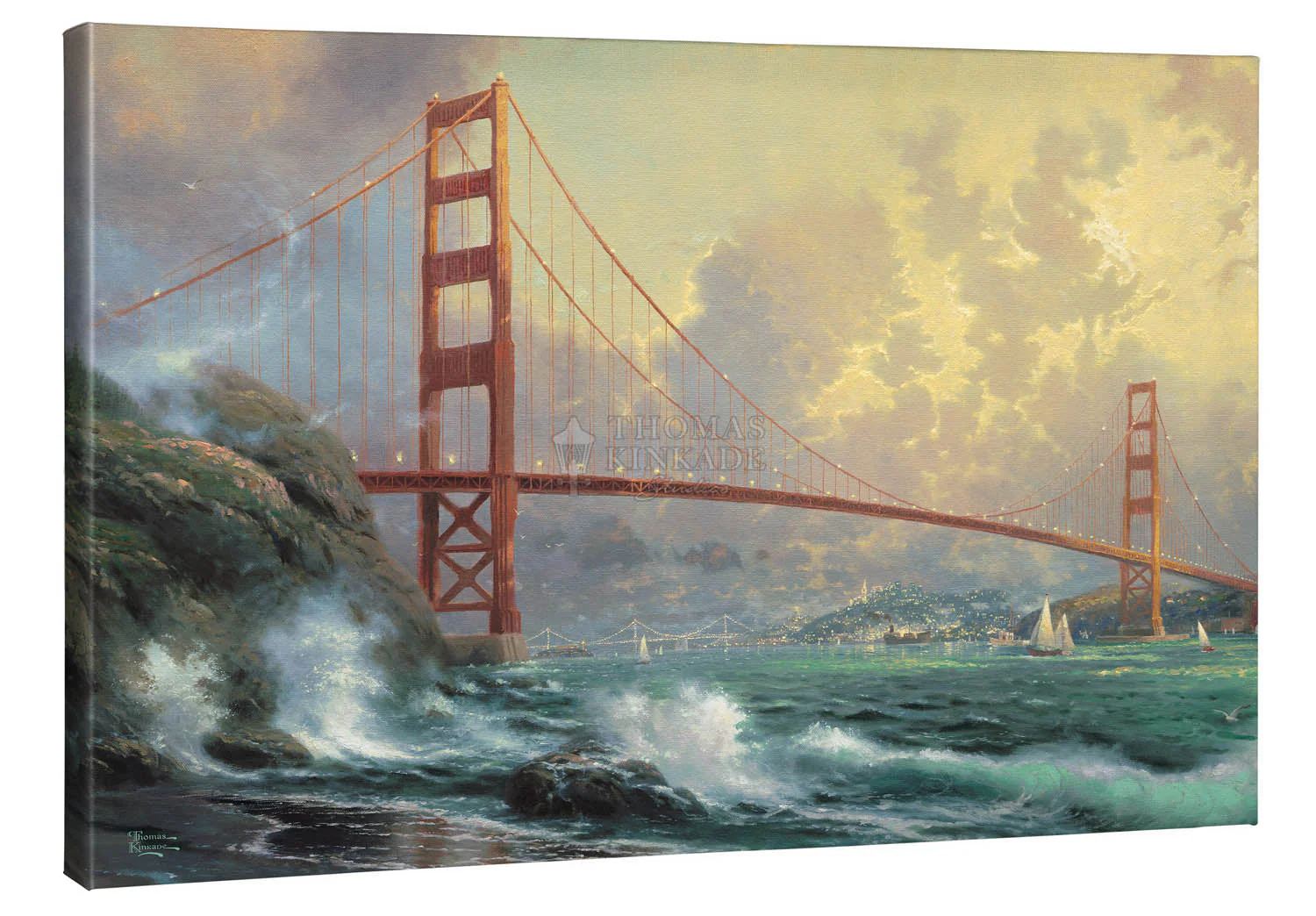 San Francisco, Golden Gate Bridge - 24" x 36" Gallery Wrap Canvas - Image 2