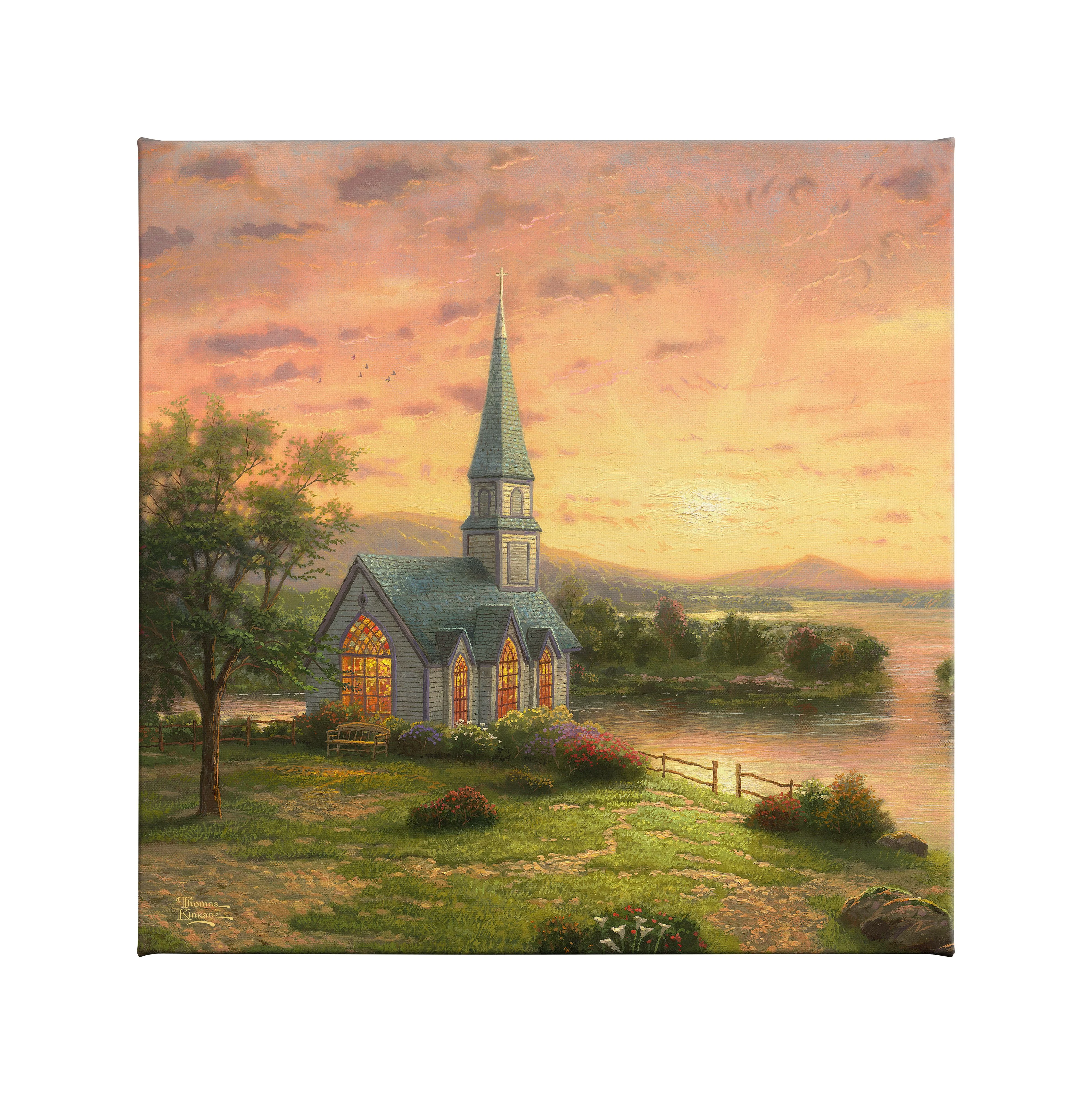 Sunrise Chapel - 14" x 14" Gallery Wrapped Canvas
