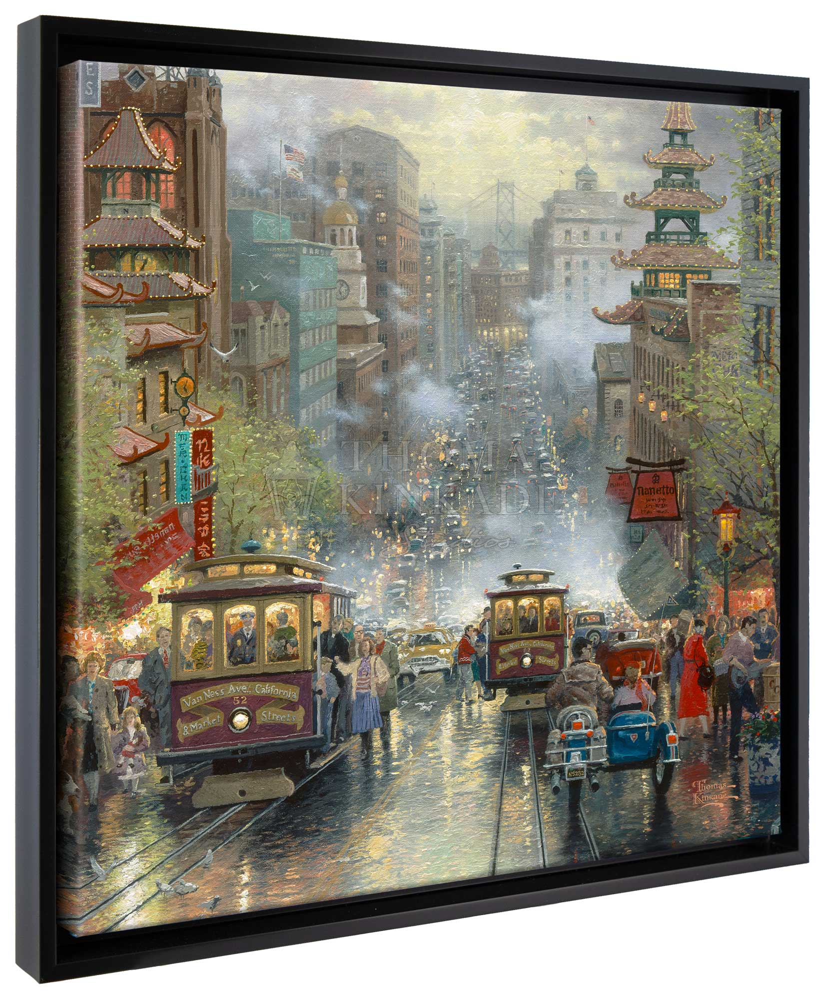 San Fransisco, A View Down California Street from Nob Hill - 20" x 20" Gallery Wrapped Canvas (Onyx Black Frame) - Image 2