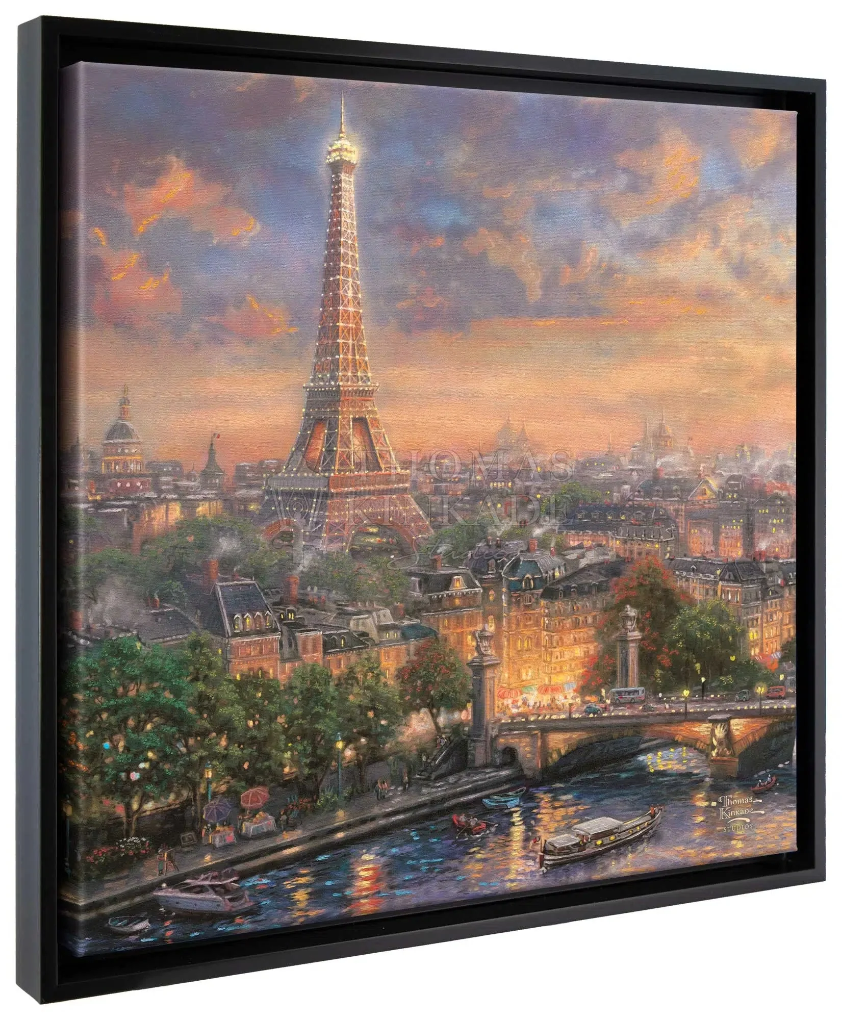 Paris, City of Love - 20" x 20" Gallery Wrapped Canvas (Onyx Black Frame) - Image 2