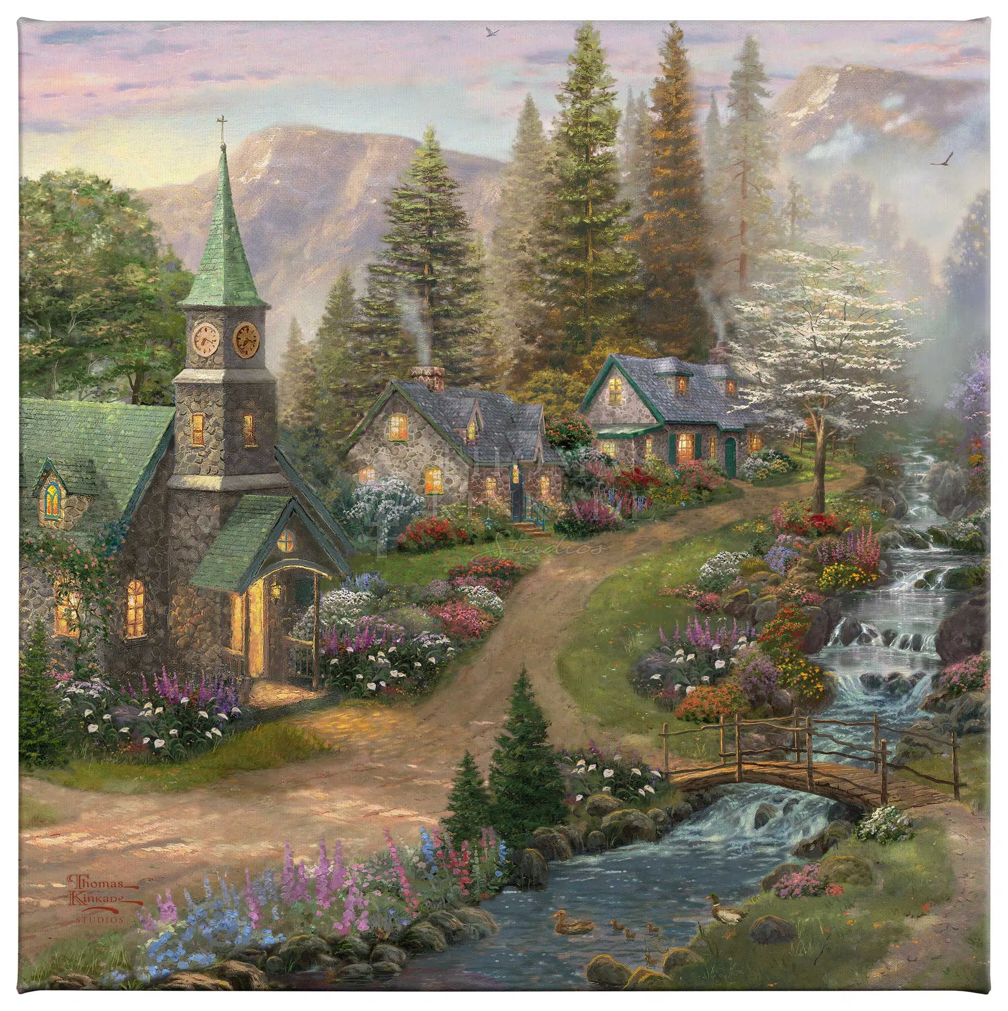 Sunday Morning Chapel - 14" x 14" Gallery Wrapped Canvas