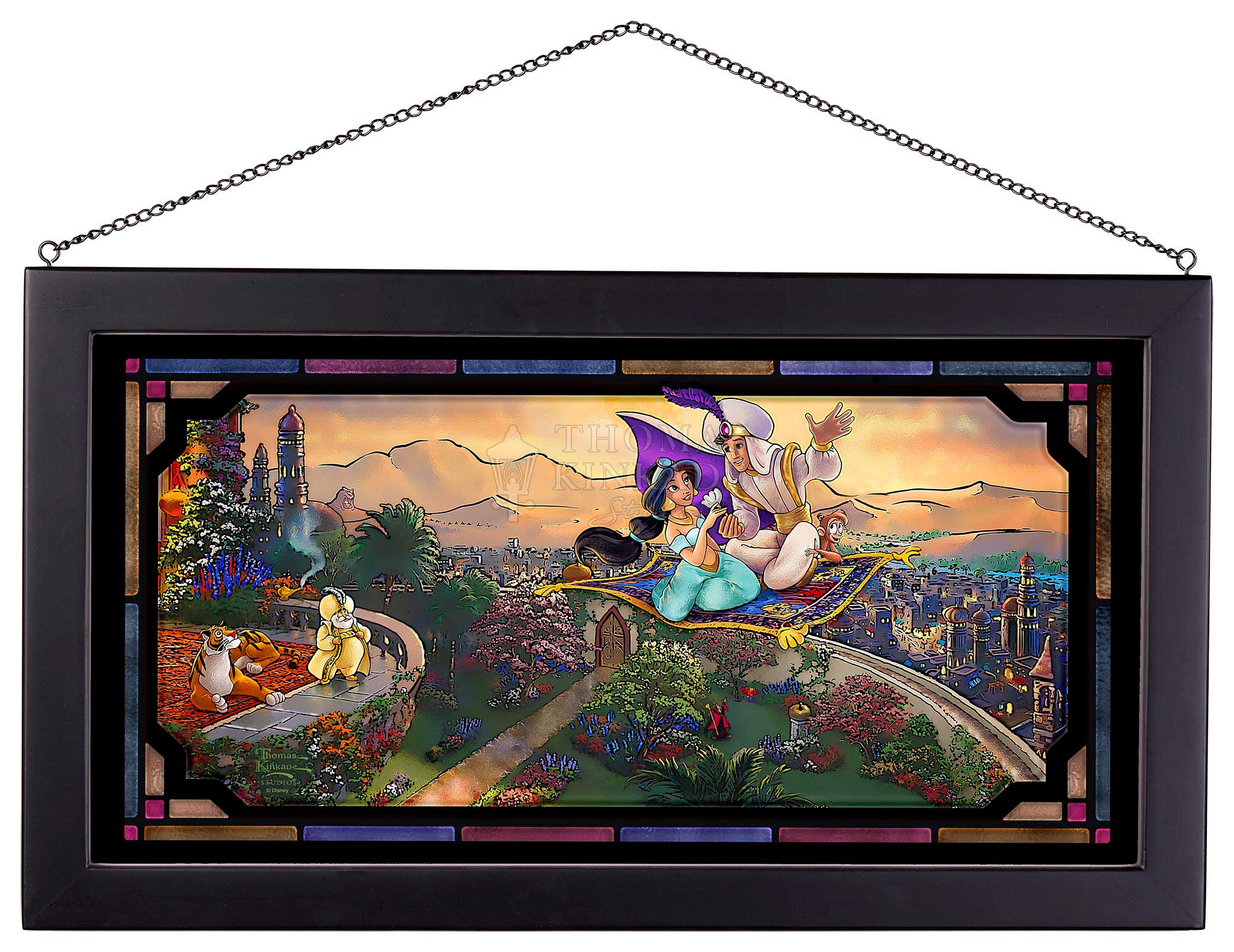 Disney Aladdin - 13" x 23" Framed Glass Art