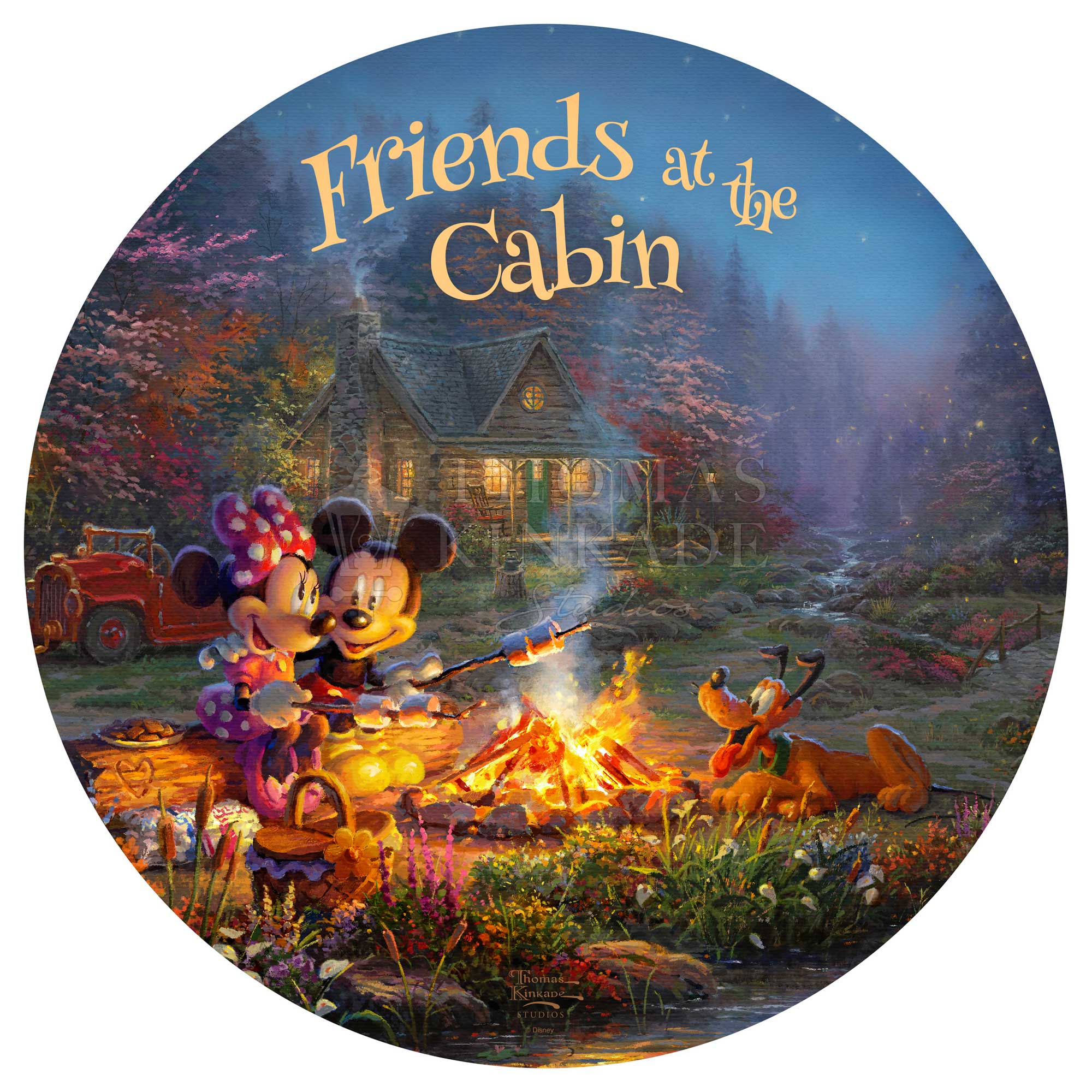 Disney Mickey and Minnie - Sweetheart Campfire - 21" Wood Signs