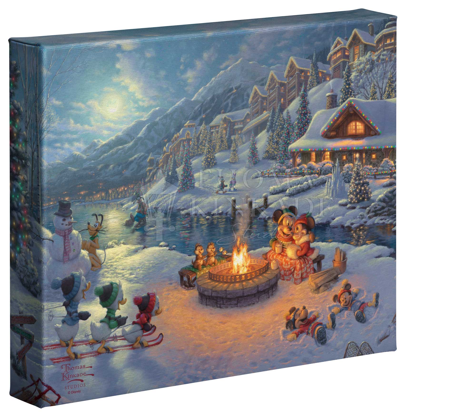Disney Mickey and Minnie Christmas Lodge - 8" x 10" Gallery Wrapped Canvas - Image 2