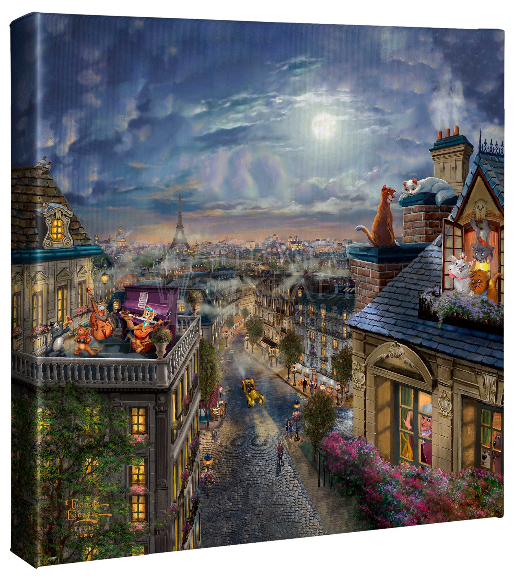 Disney The Aristocats - Love Under the Moon - 14" x 14" Gallery Wrapped Canvas - Image 2