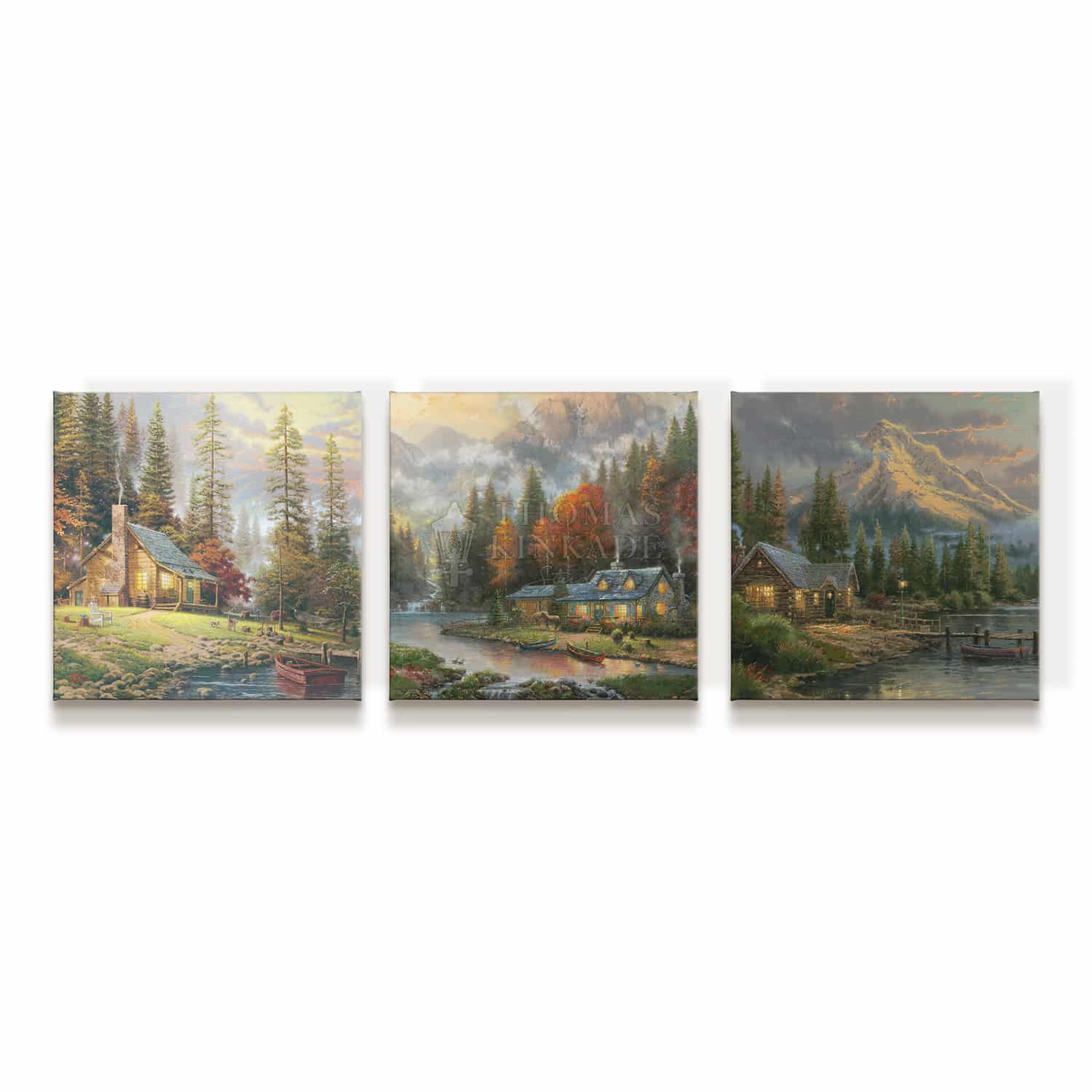 The Great Outdoors (Set of 3) - 14" x 14" Gallery Wrapped Canvas