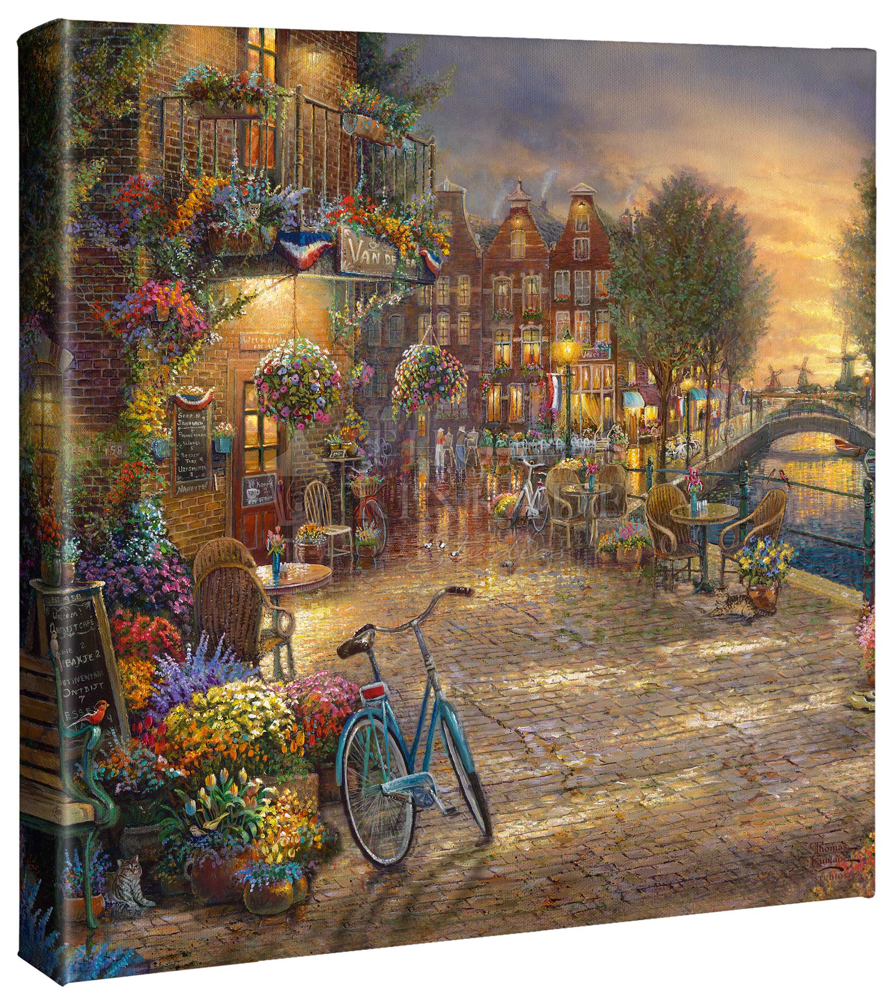 Amsterdam Café - 14" x 14" Gallery Wrapped Canvas - Image 2