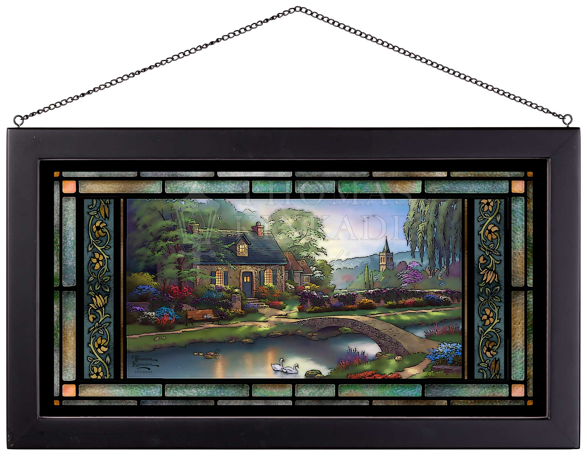Stoney Creek Cottage - 13" x 23" Framed Glass Art