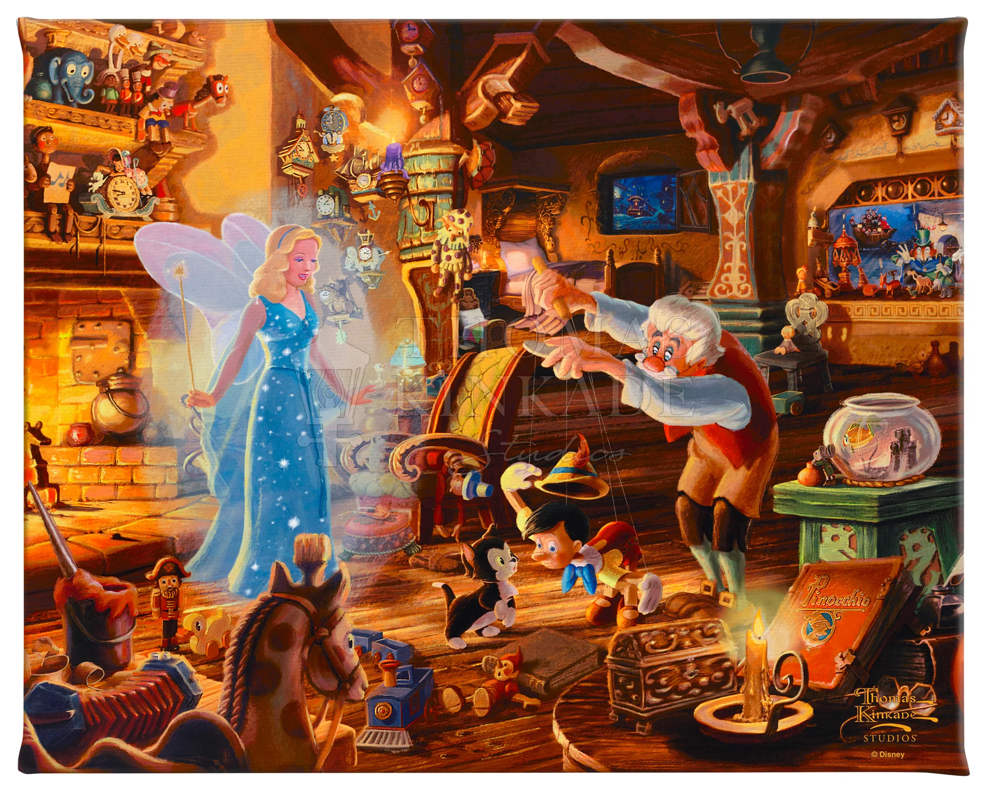 Disney Geppetto's Pinocchio - 8" x 10" Gallery Wrapped Canvas