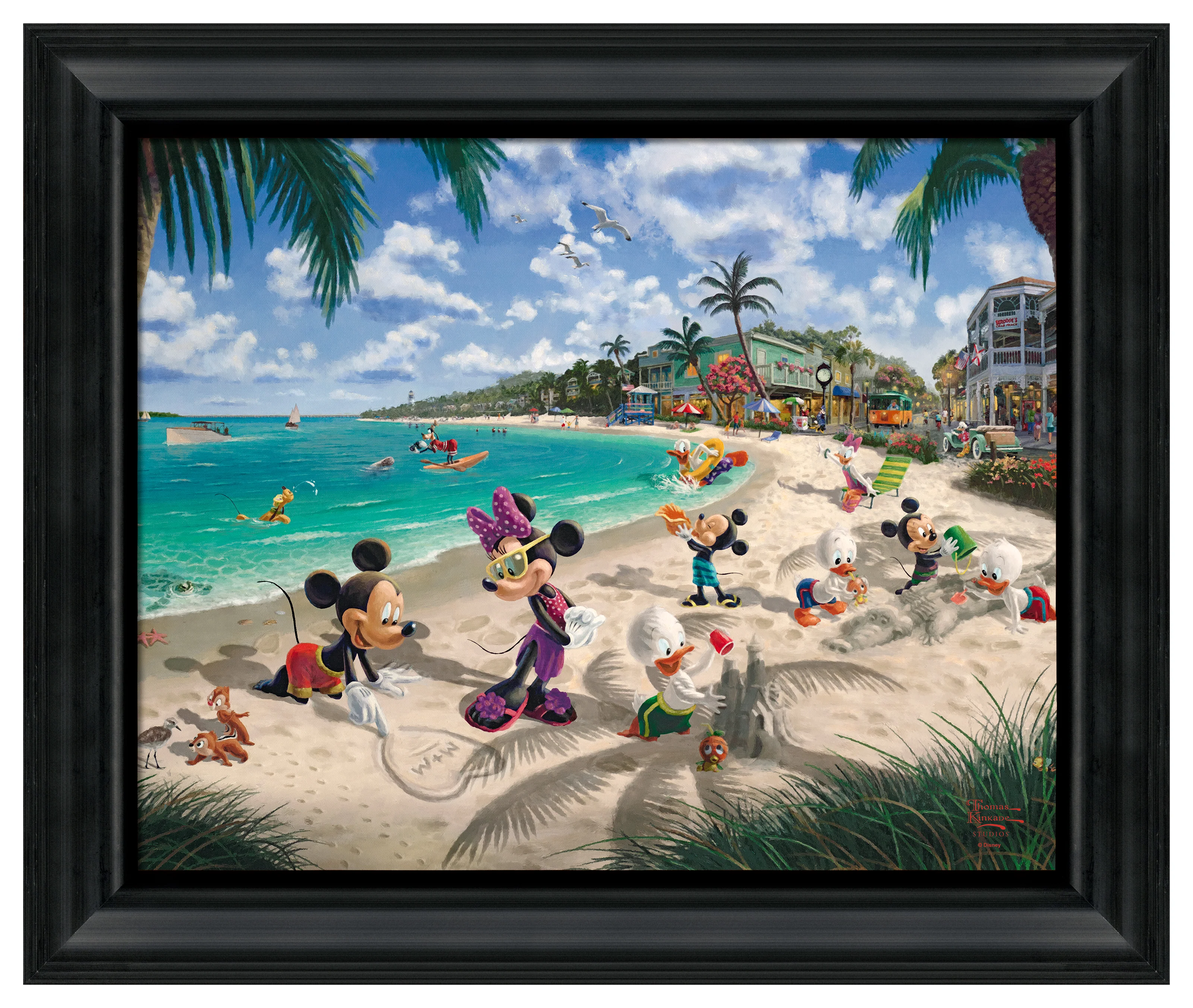 Disney Mickey and Minnie in Florida - 16" x 20" Brushstroke Vignette