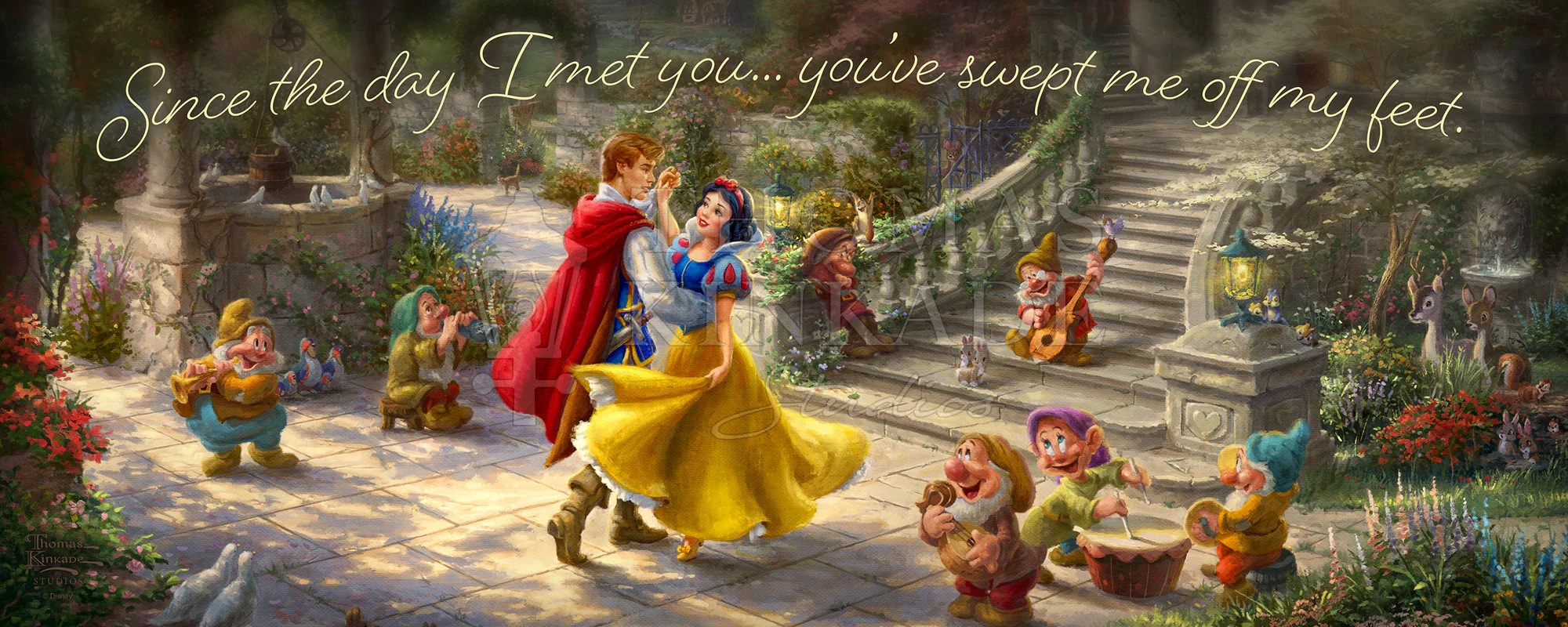 Disney Snow White Dancing in the Sunlight - 12"x30" Wood Sign