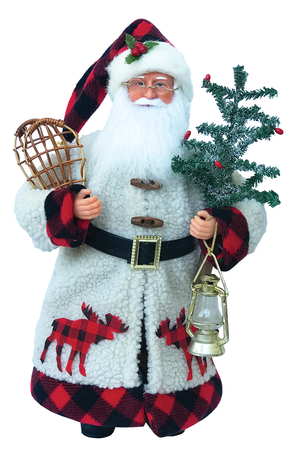 Plaid Moose - 15" Santa