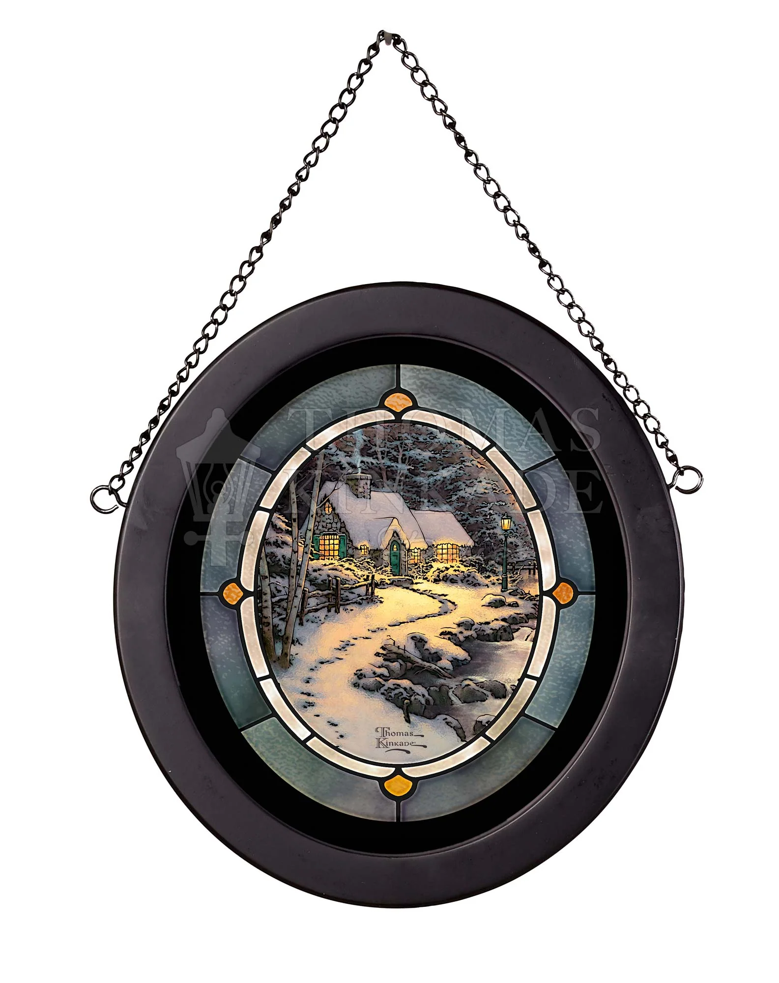 Evening Glow - 9" x 8" Framed Glass Art (Black Frame)
