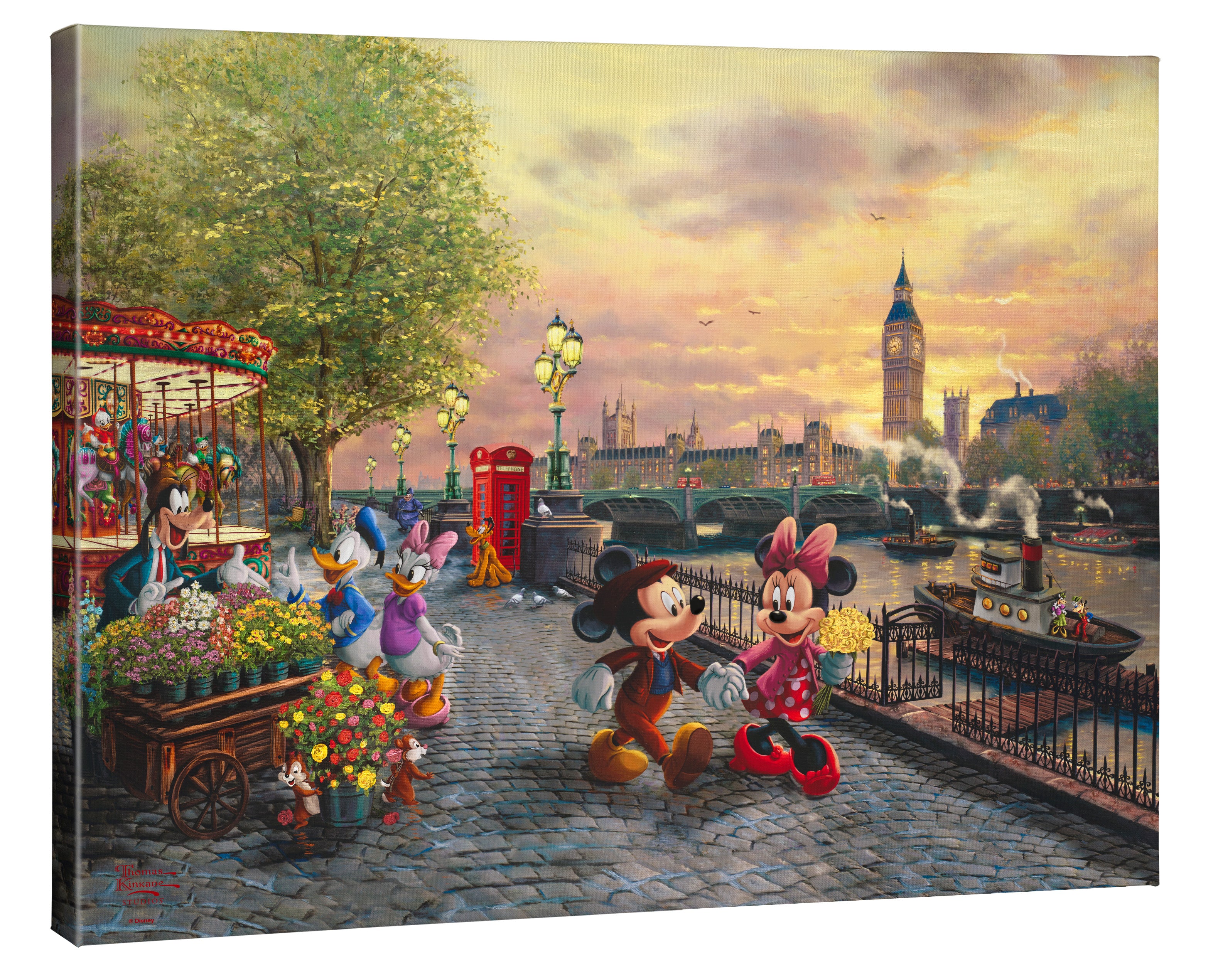 Disney Mickey and Minnie in London - 24" x 30" Gallery Wrapped Canvas - Image 2