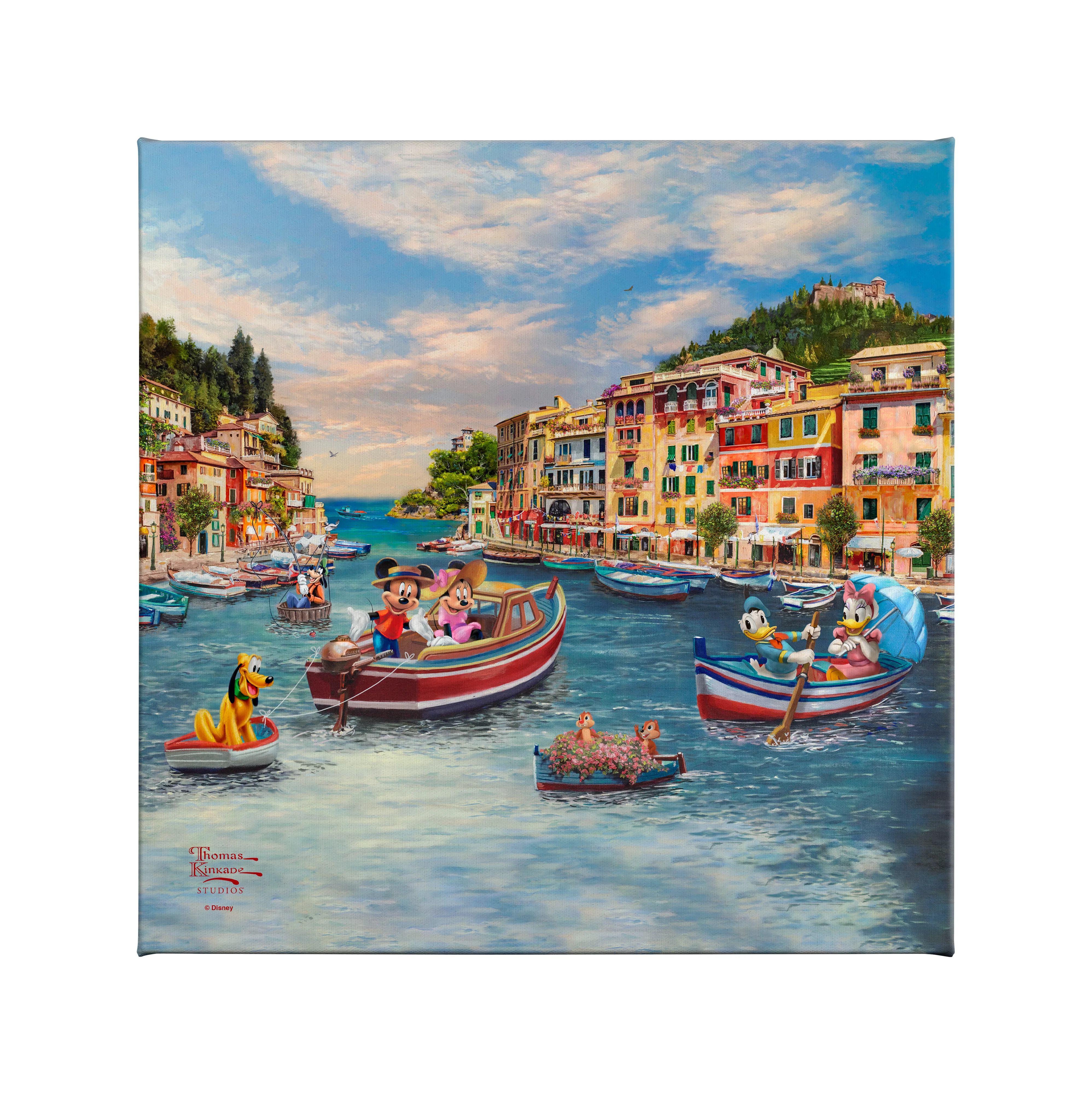 Disney Mickey and Minnie in Italy - 14" x 14" Gallery Wrapped Canvas