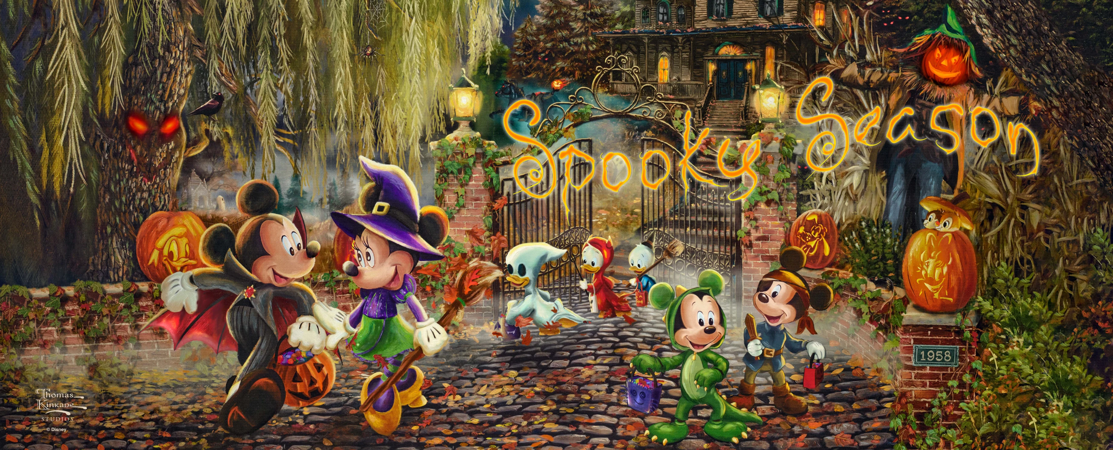 Disney Mickey and Minnie Halloween Fun - 12" x 30" Wood Sign