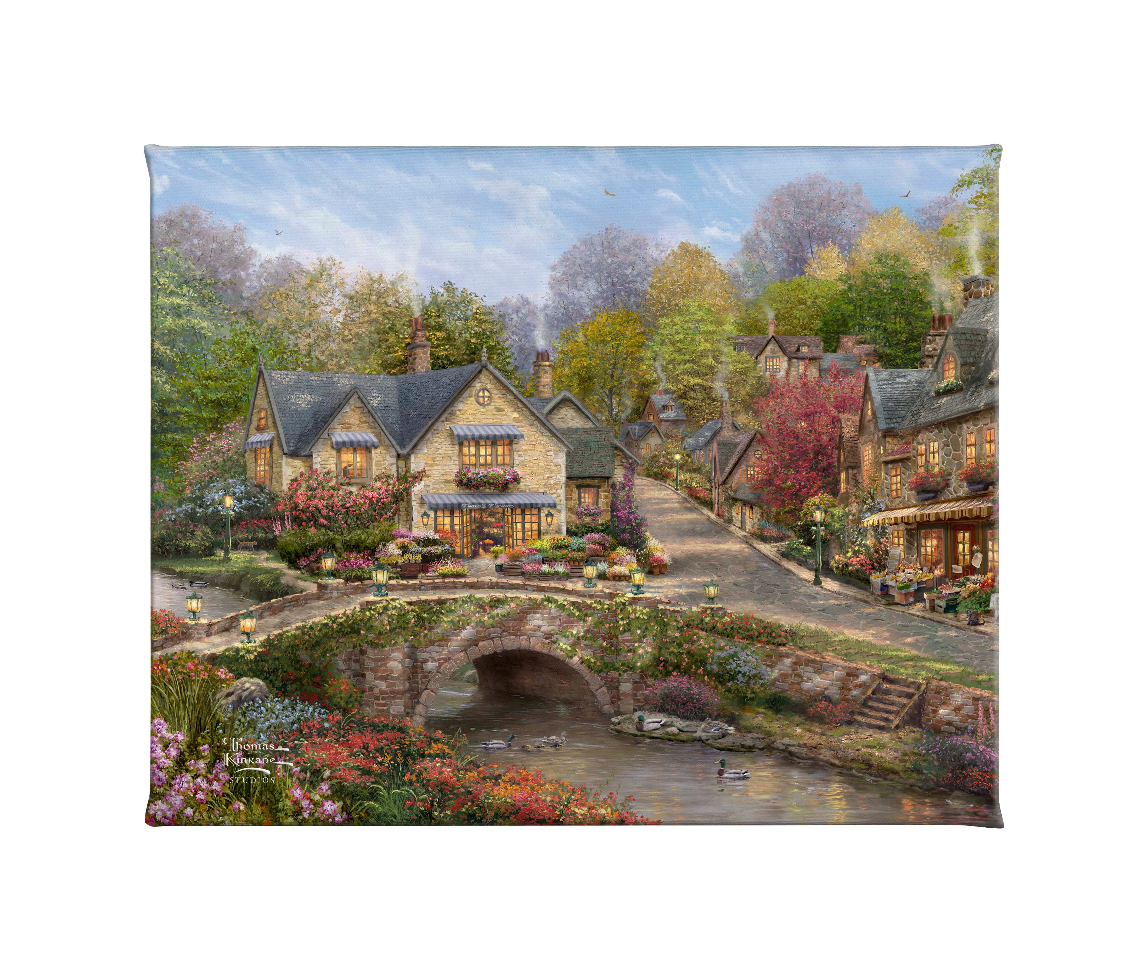 Summer in Cobblestone Village - 8" x 10" Gallery Wrapped Canvas
