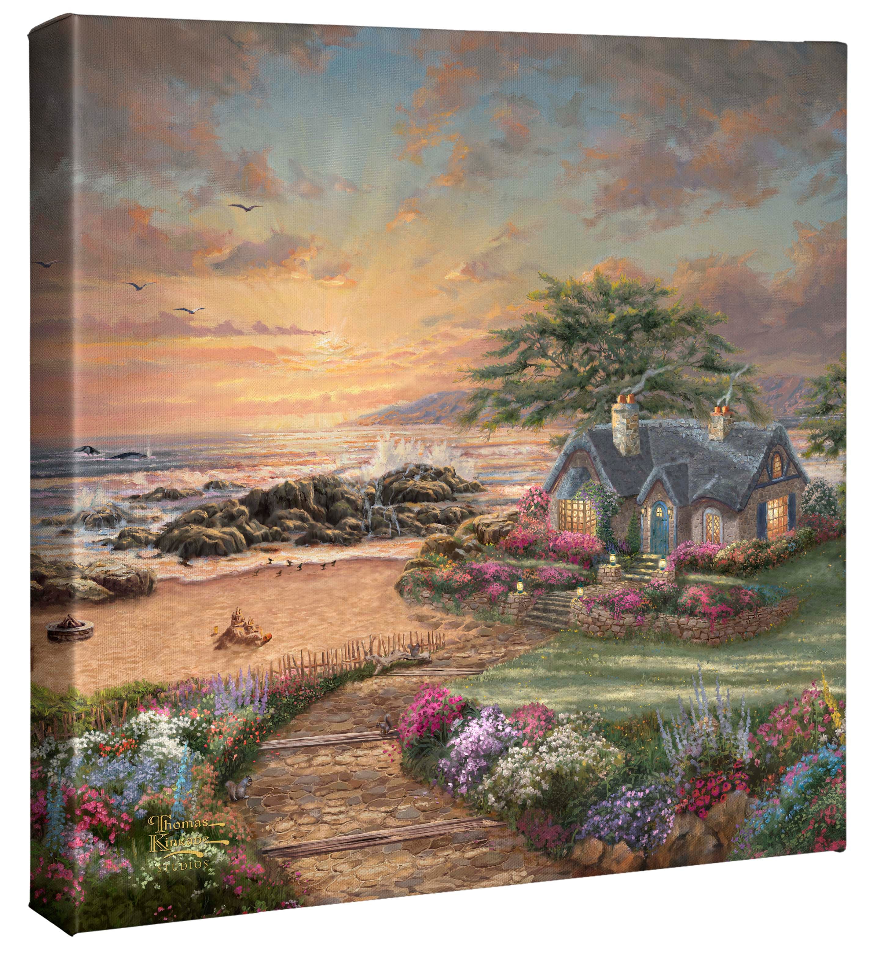 Seaside Cottage - 14" x 14" Gallery Wrapped Canvas - Image 2