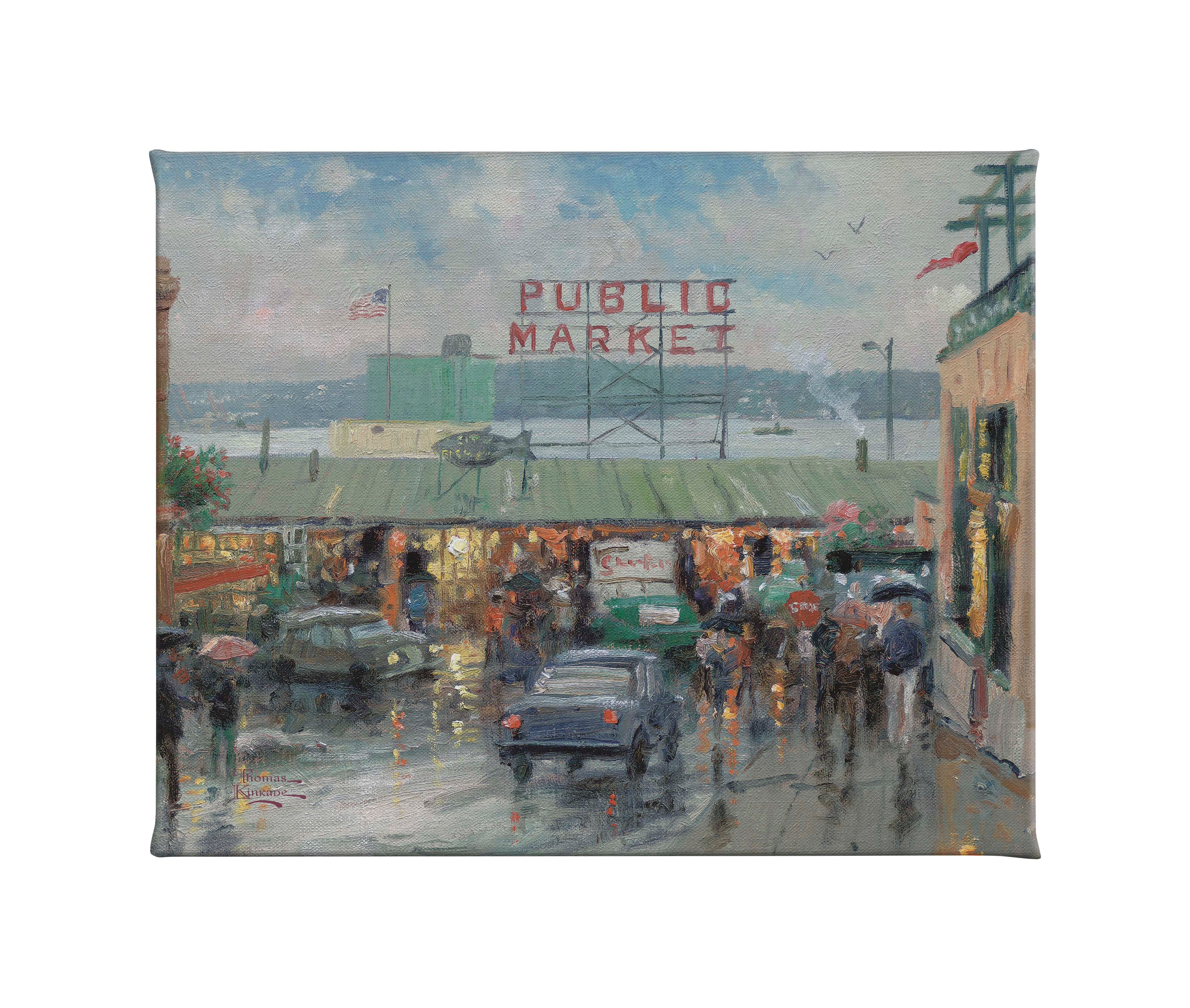Pike Place Market, Seattle - 8" x 10" Gallery Wrapped Canvas