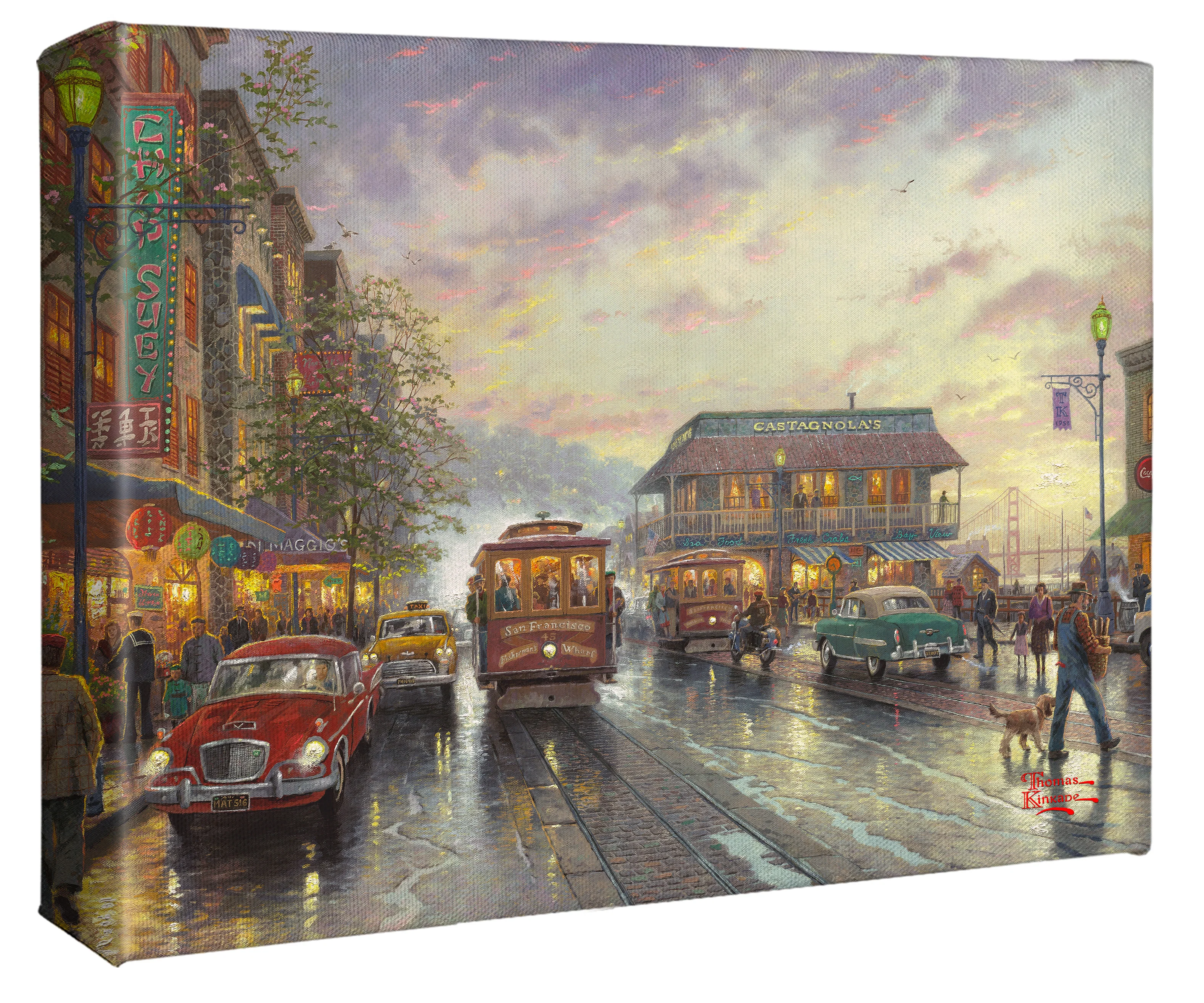 City by the Bay, Sunset on Fisherman's Wharf, San Francisco - 8" x 10" Gallery Wrapped Canvas - Image 2