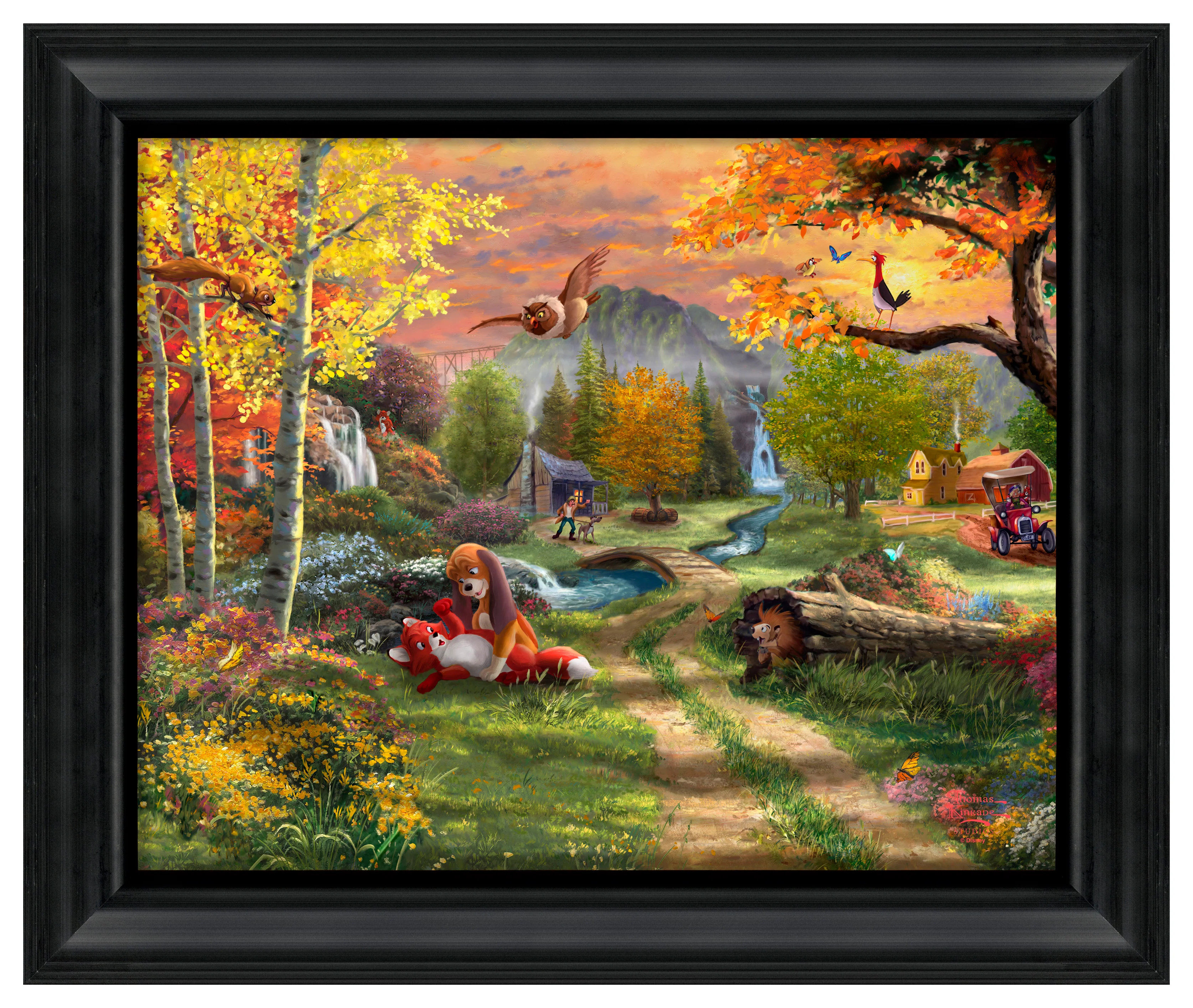 Disney The Fox and the Hound - 16" x 20" Brushstroke Vignette Black