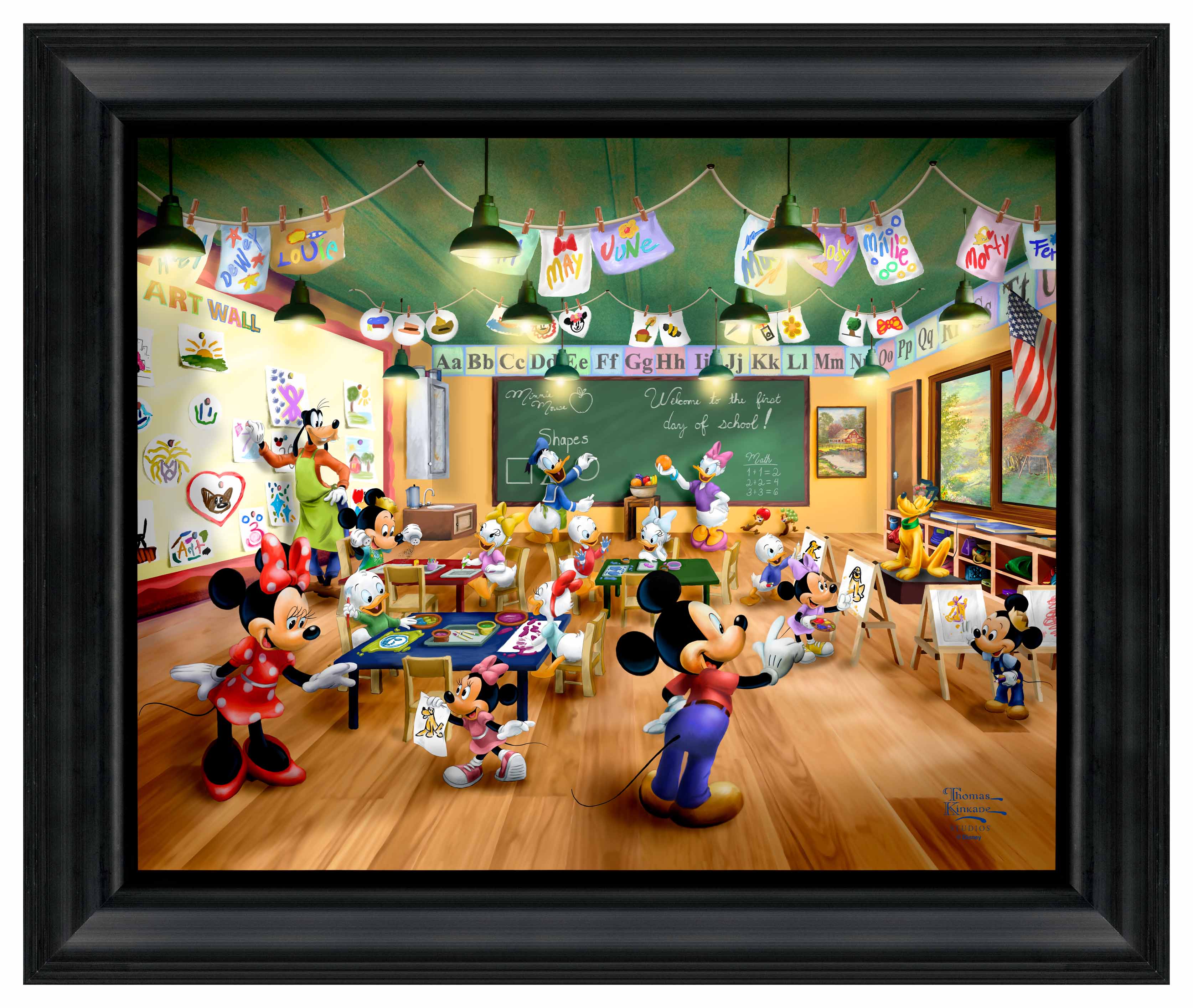 Disney Mickey and Minnie Schoolhouse - 16" x 20" Brushstroke Vignette