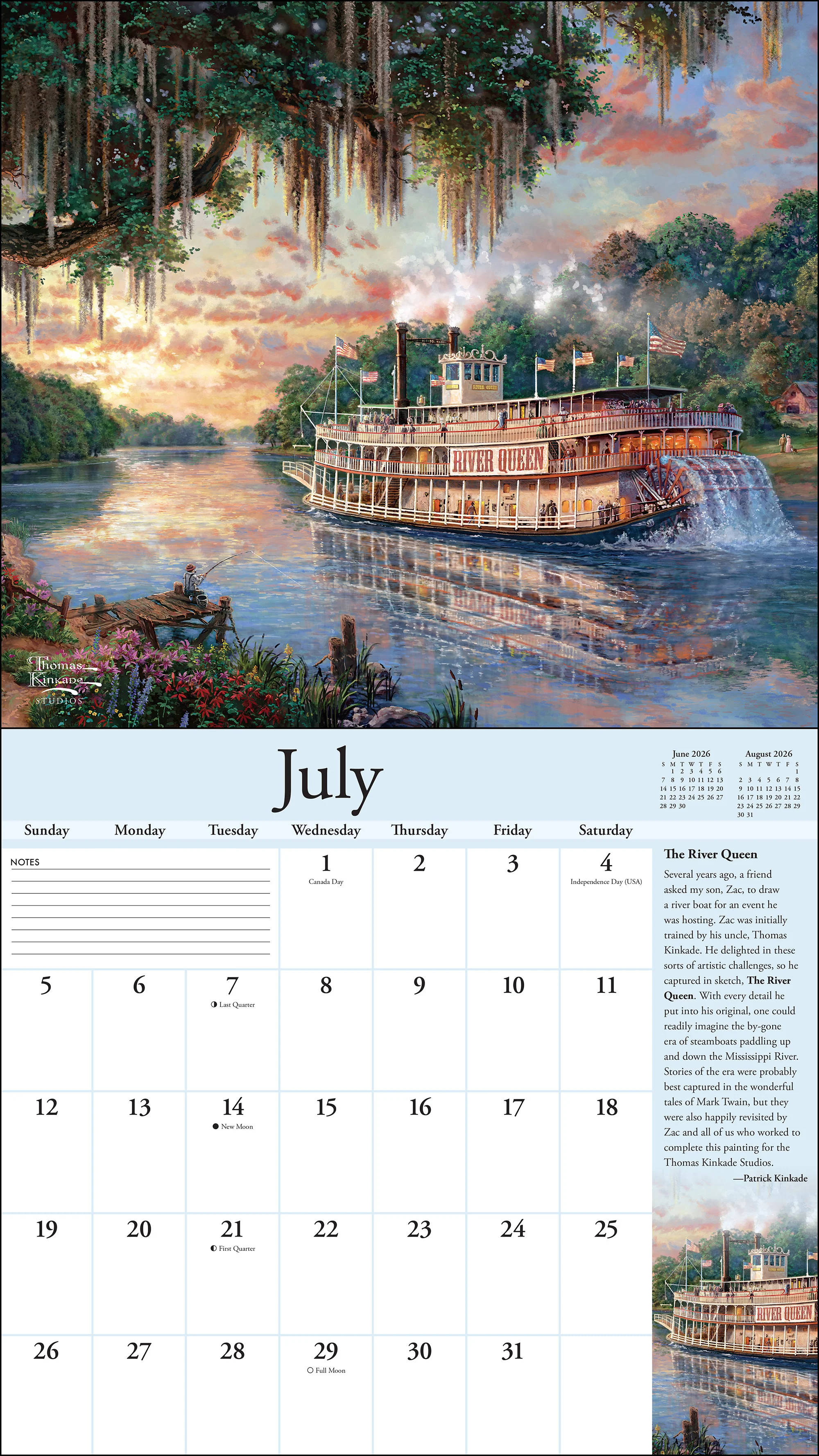 Thomas Kinkade Special Collector's Edition 2026 Deluxe Wall Calendar with Print - Image 5