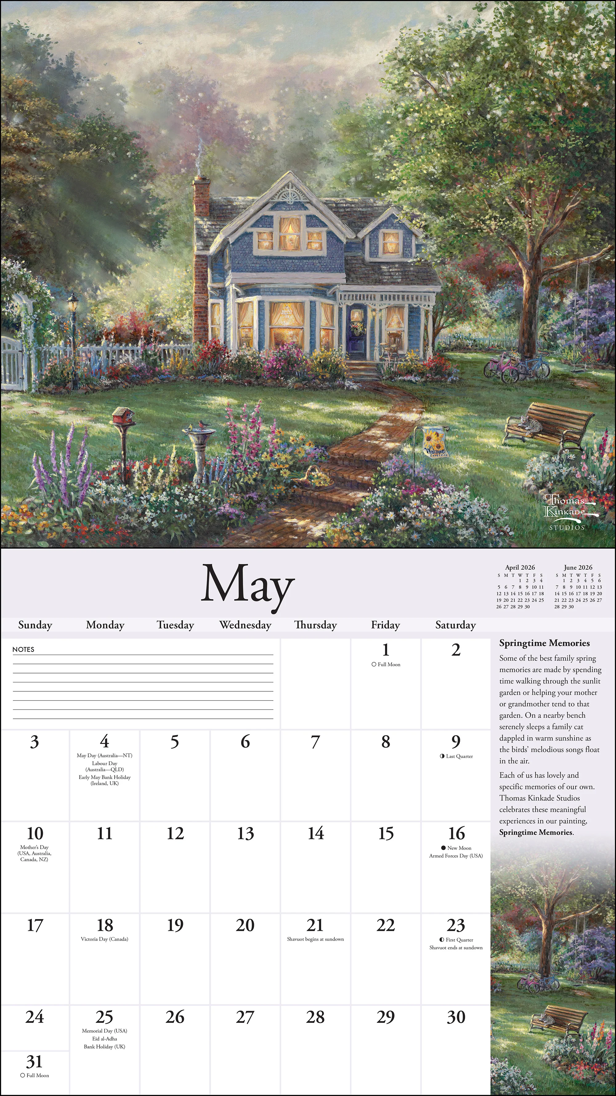 Thomas Kinkade Special Collector's Edition 2026 Deluxe Wall Calendar with Print - Image 6