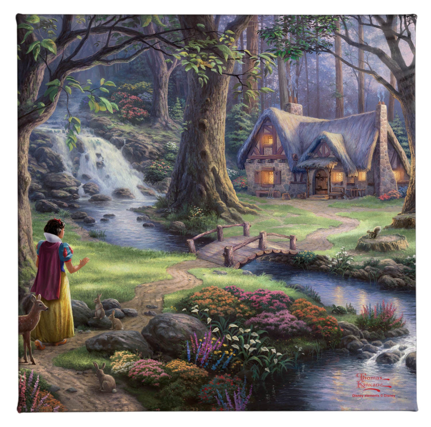 Disney Snow White Discovers the Cottage - 14" x 14" Gallery Wrapped Canvas