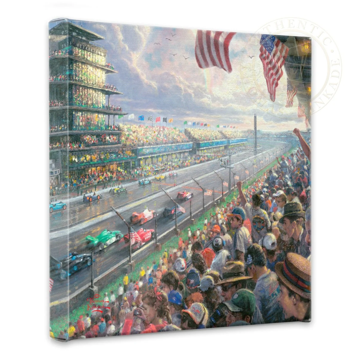 Indy® Excitement, 100 Years of Racing at Indianapolis Motor Speedway® - 14" x 14" Gallery Wrapped Canvas - Image 2
