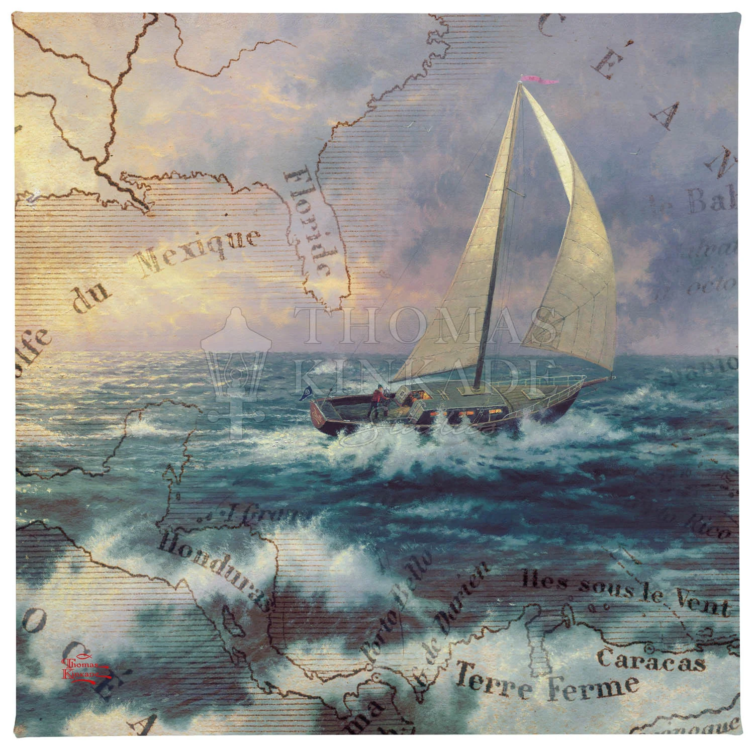 Perseverance Map Collage - 14" x 14" Gallery Wrapped Canvas