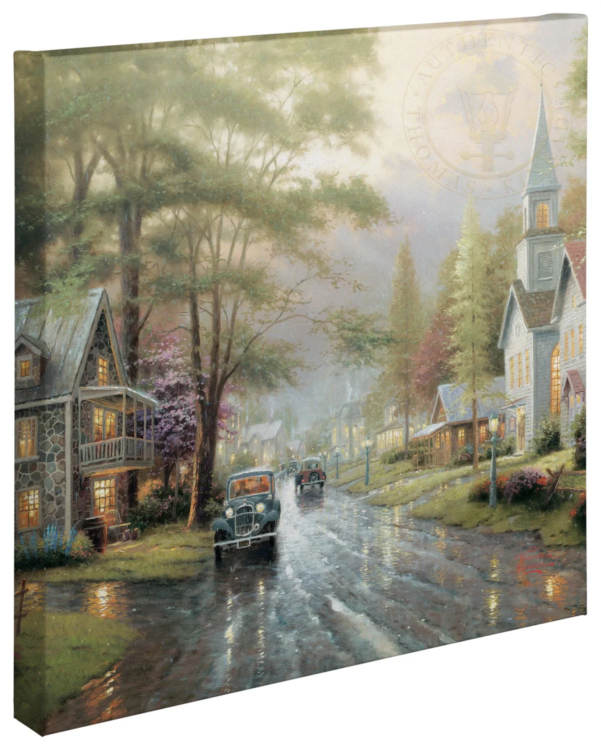 Hometown Evening - 20" x 20" Gallery Wrapped Canvas - Image 2