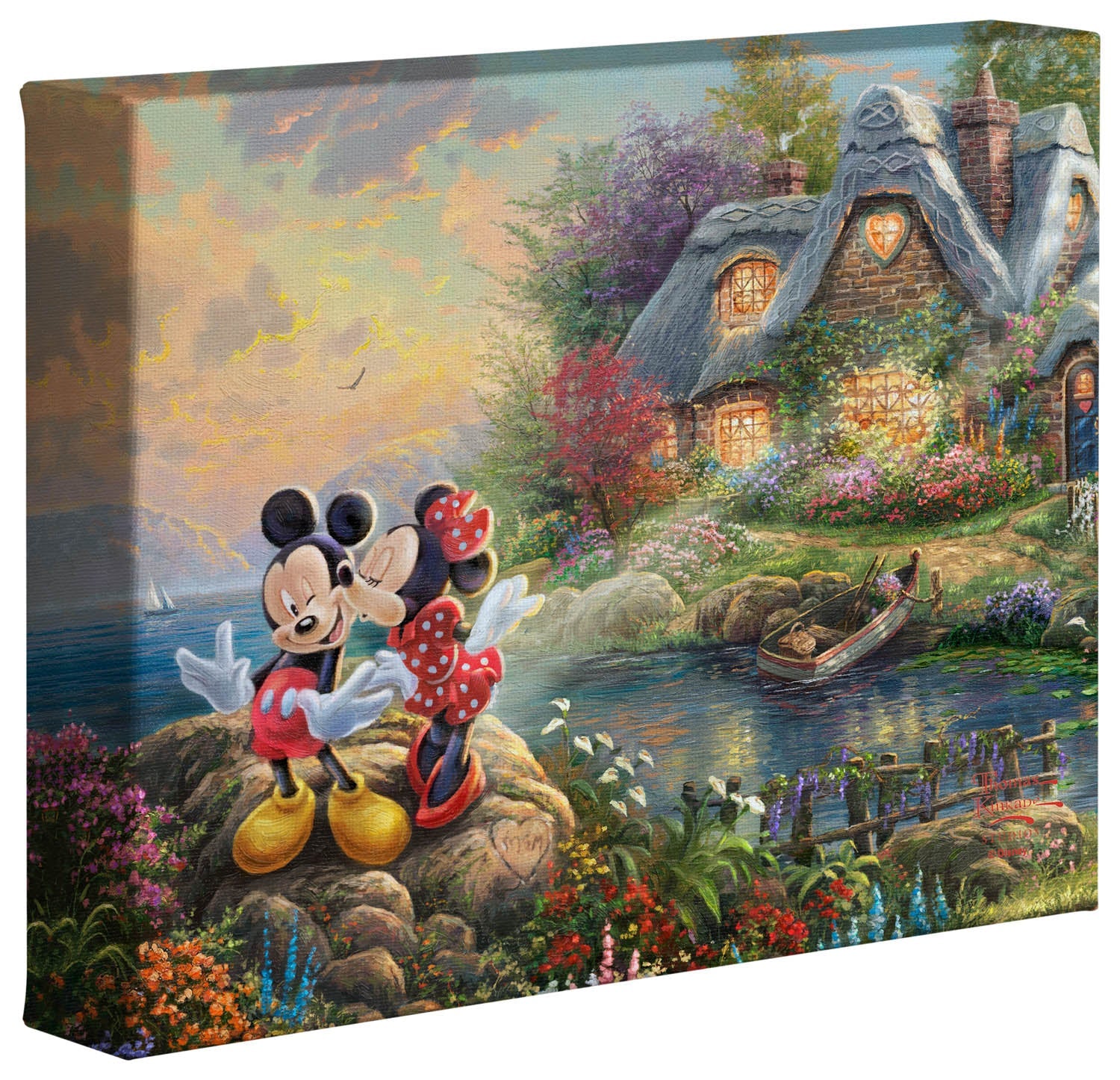 Disney Mickey and Minnie - Sweetheart Cove - 8" x 10" Gallery Wrapped Canvas
