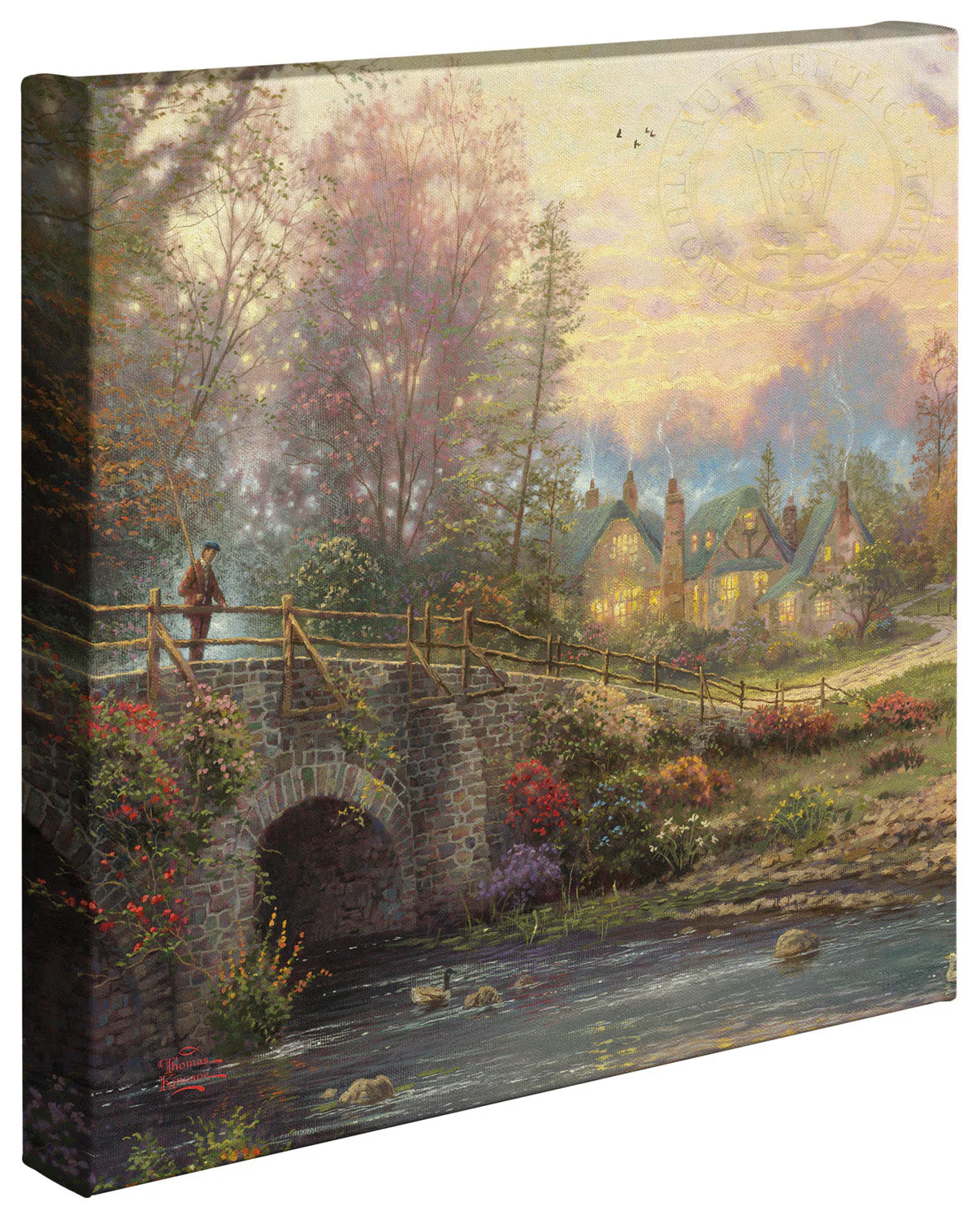 Cobblestone Evening - 14" x 14" Gallery Wrapped Canvas - Image 2