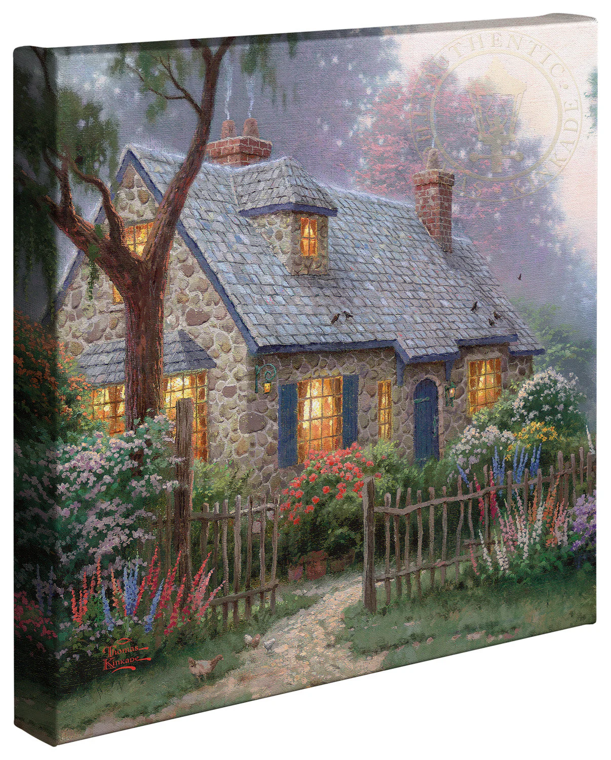 Foxglove Cottage - 14" x 14" Gallery Wrapped Canvas - Image 2