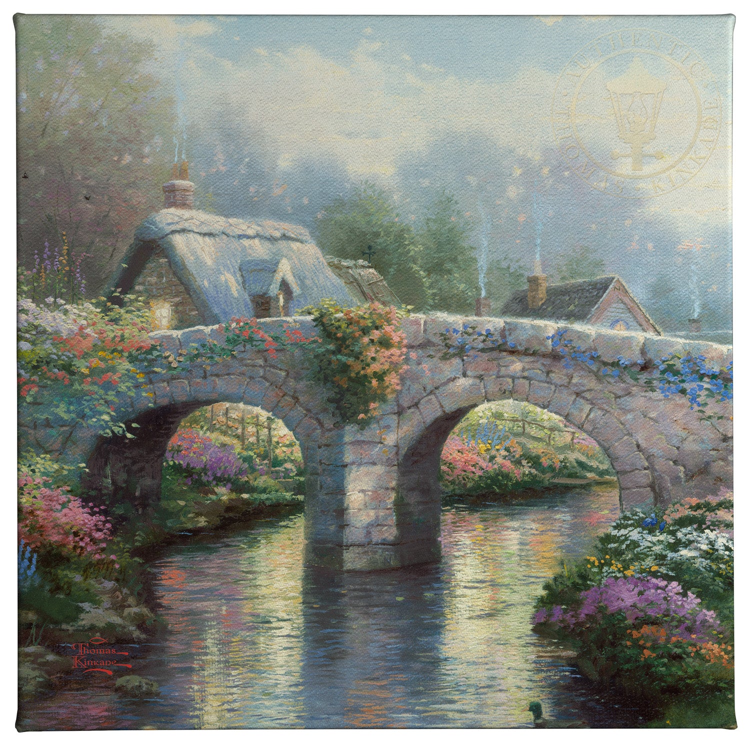Blossom Bridge - 14"x14" Gallery Wrapped Canvas