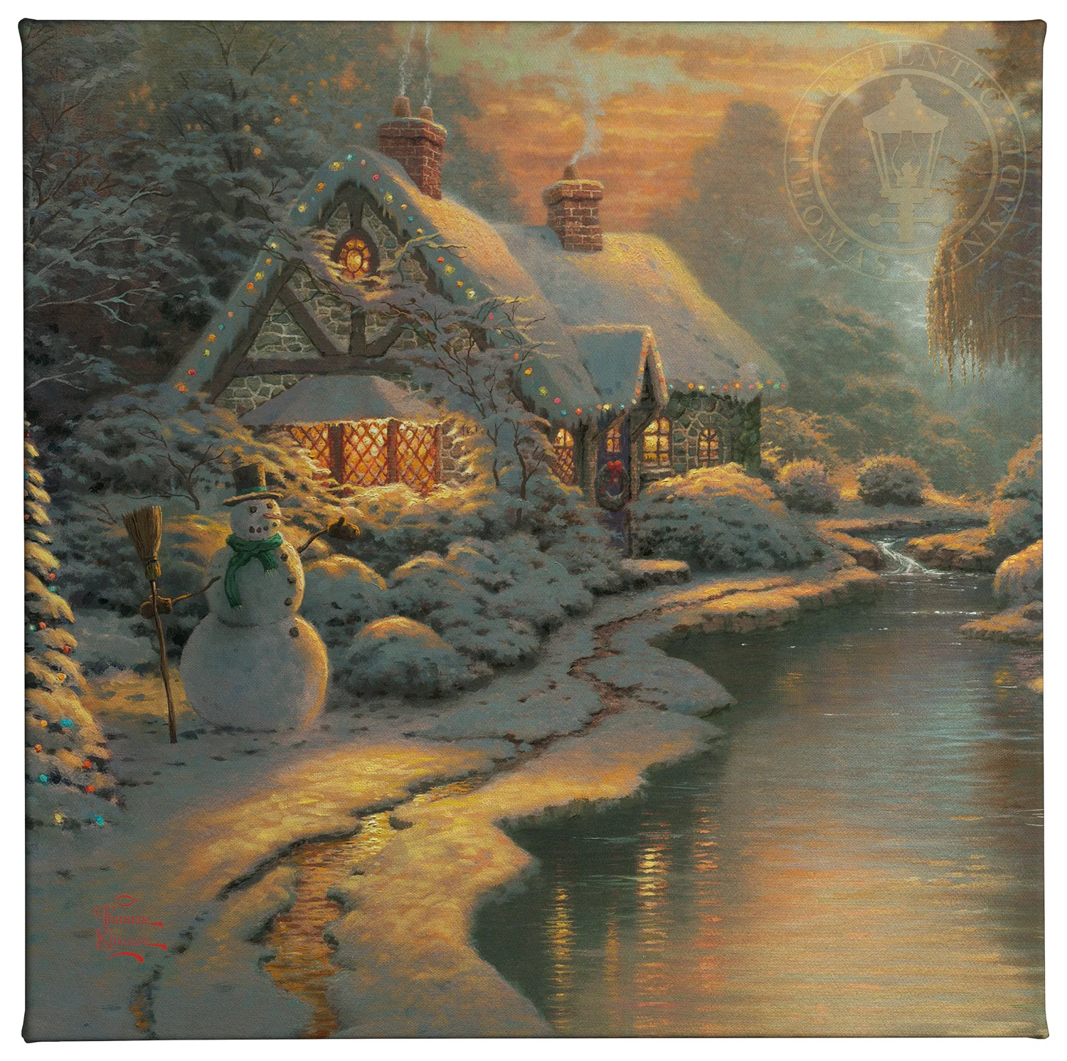 Christmas Evening - 14"x14" Gallery Wrapped Canvas