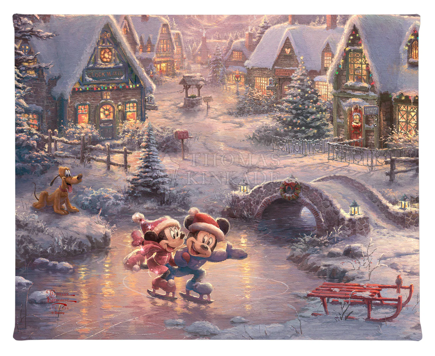 Disney Mickey and Minnie - Sweetheart Holiday - 8" x 10" Gallery Wrapped Canvas