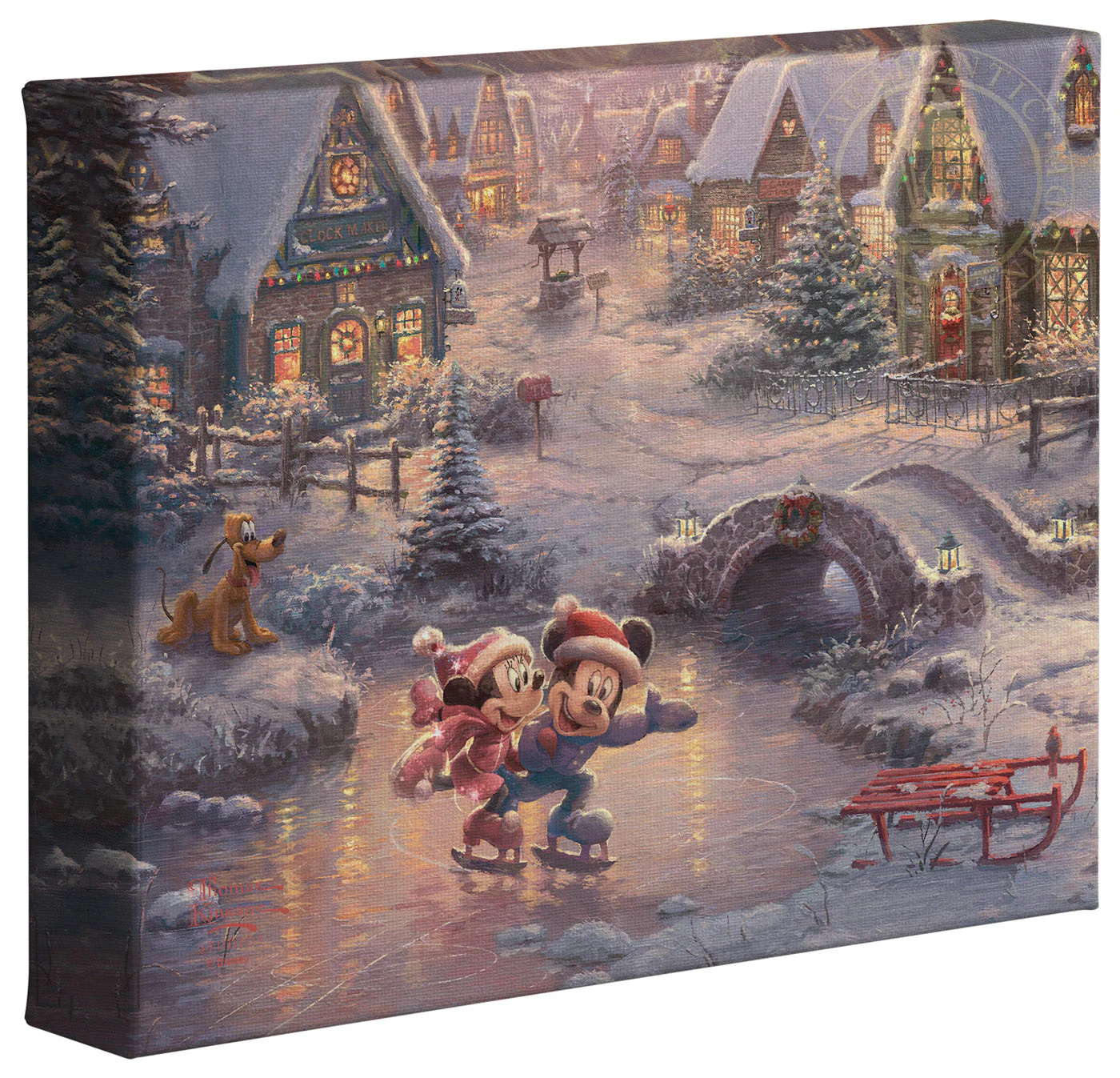 Disney Mickey and Minnie - Sweetheart Holiday - 8" x 10" Gallery Wrapped Canvas - Image 2