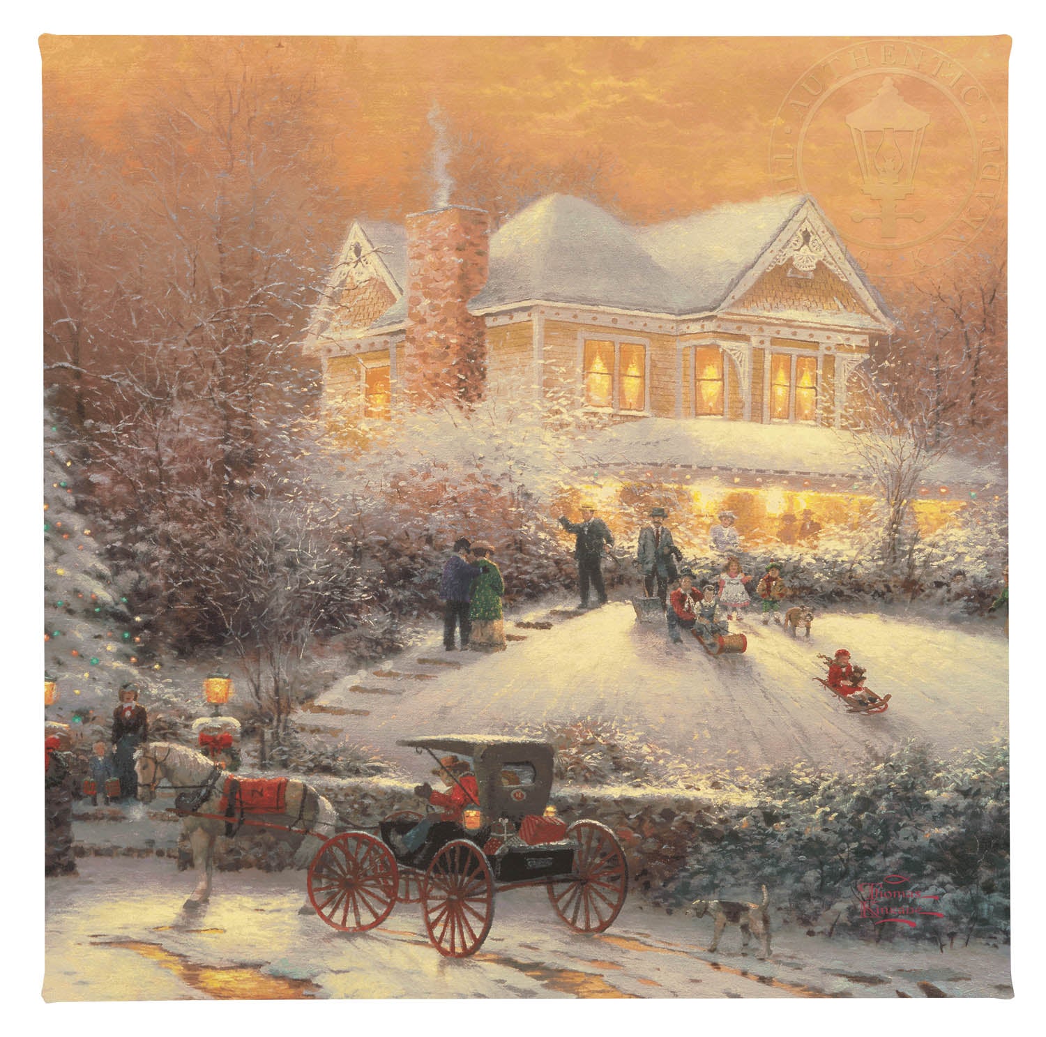 Victorian Christmas II - 14" x 14" Gallery Wrapped Canvas