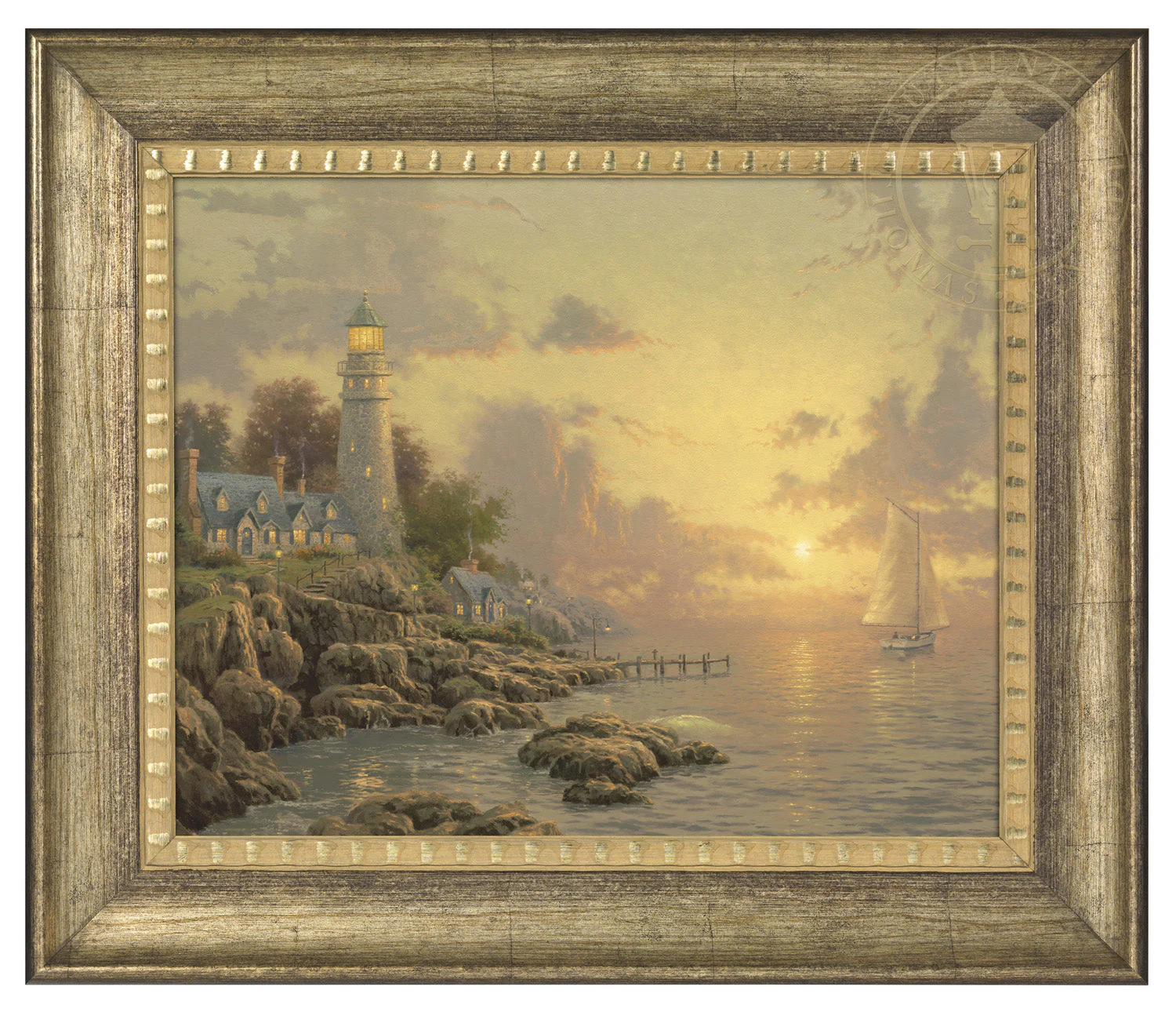 The Sea of Tranquility - 16" x 20" Brushstroke Vignette (Burnished Gold Frame)