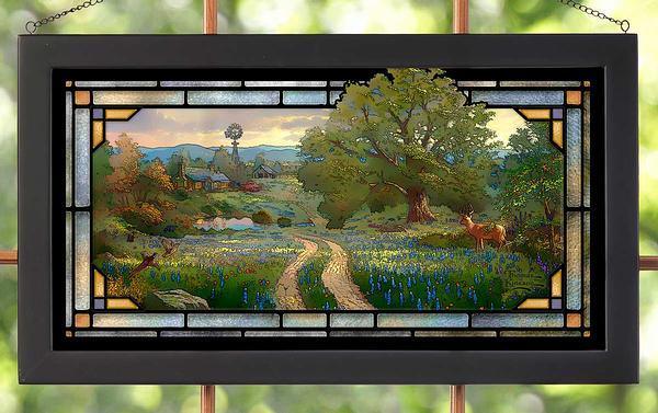 Country Living - 13" x 23" Framed Glass Art (Black Frame)