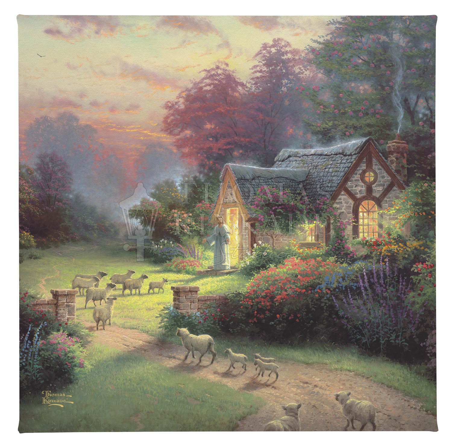 Good Shepherd's Cottage - 14" x 14 " Gallery Wrapped Canvas