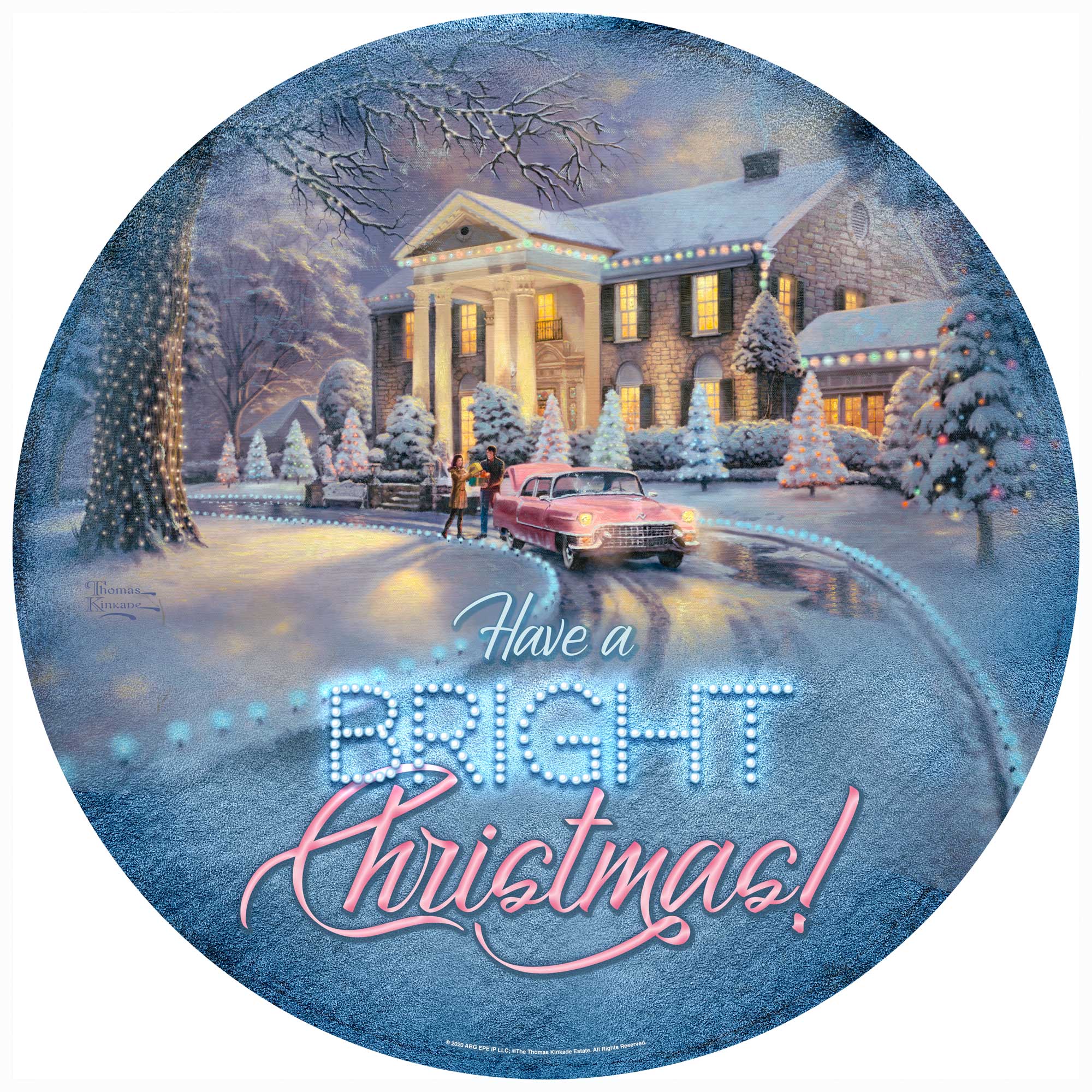 Graceland® Christmas - 21" Round Wood Sign