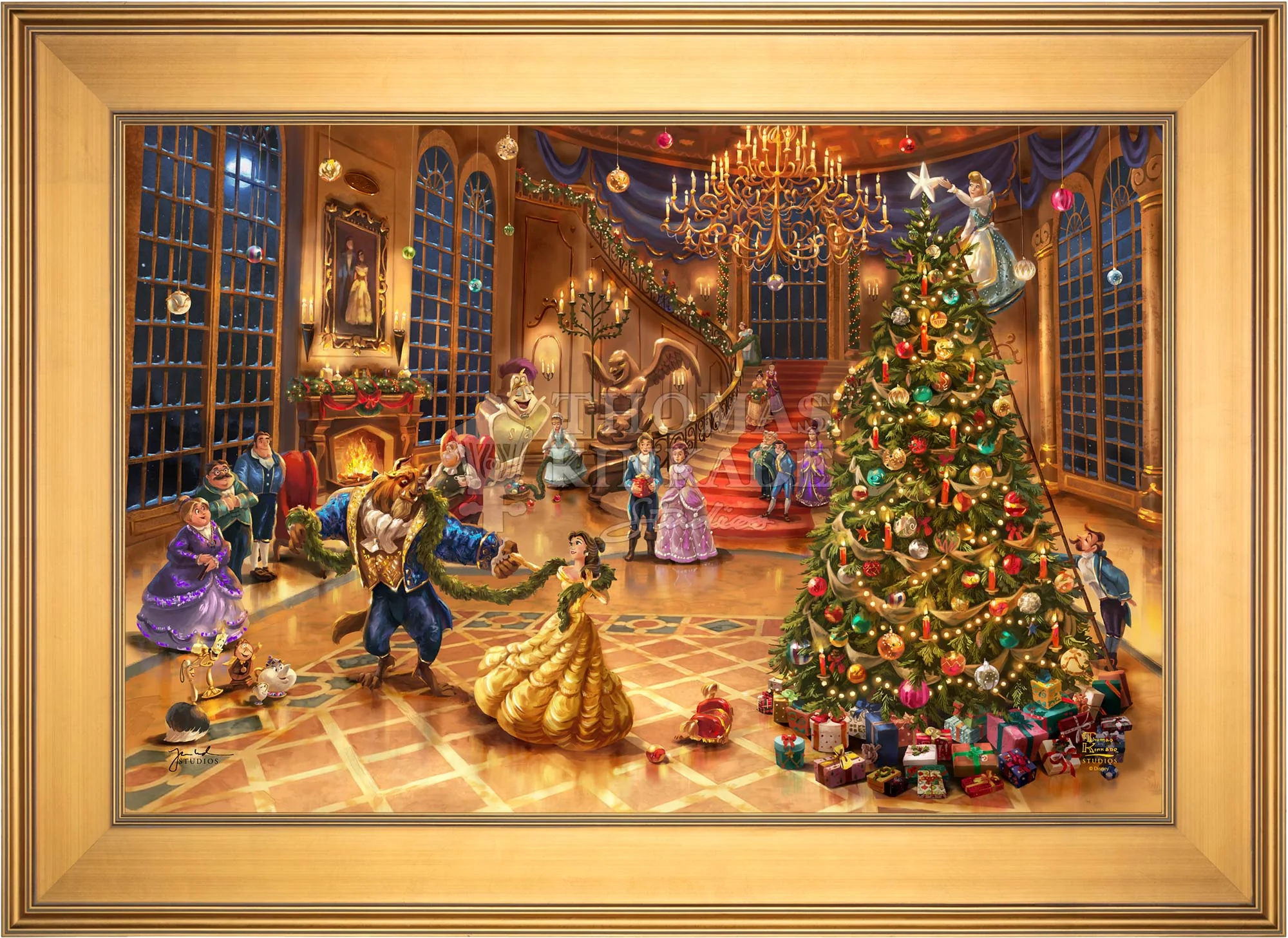 Disney Beauty and the Beast Christmas Celebration - Limited Edition Canvas - Image 15