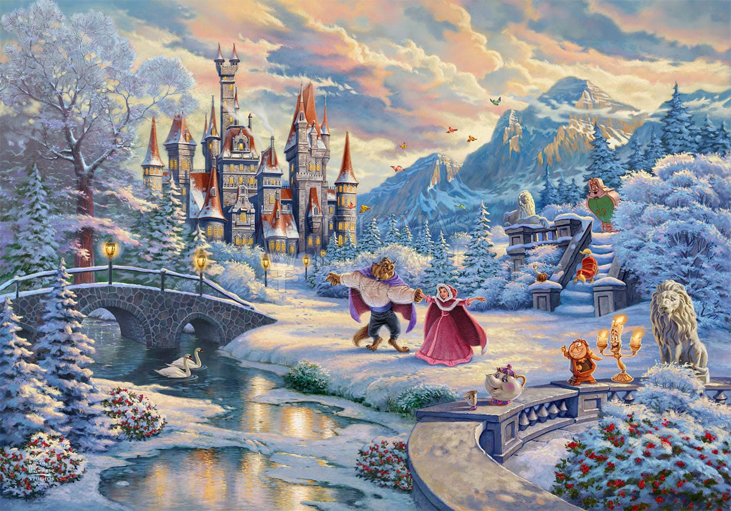 Disney Beauty and the Beast's Winter Enchantment - Limited Edition Canvas - Image 20