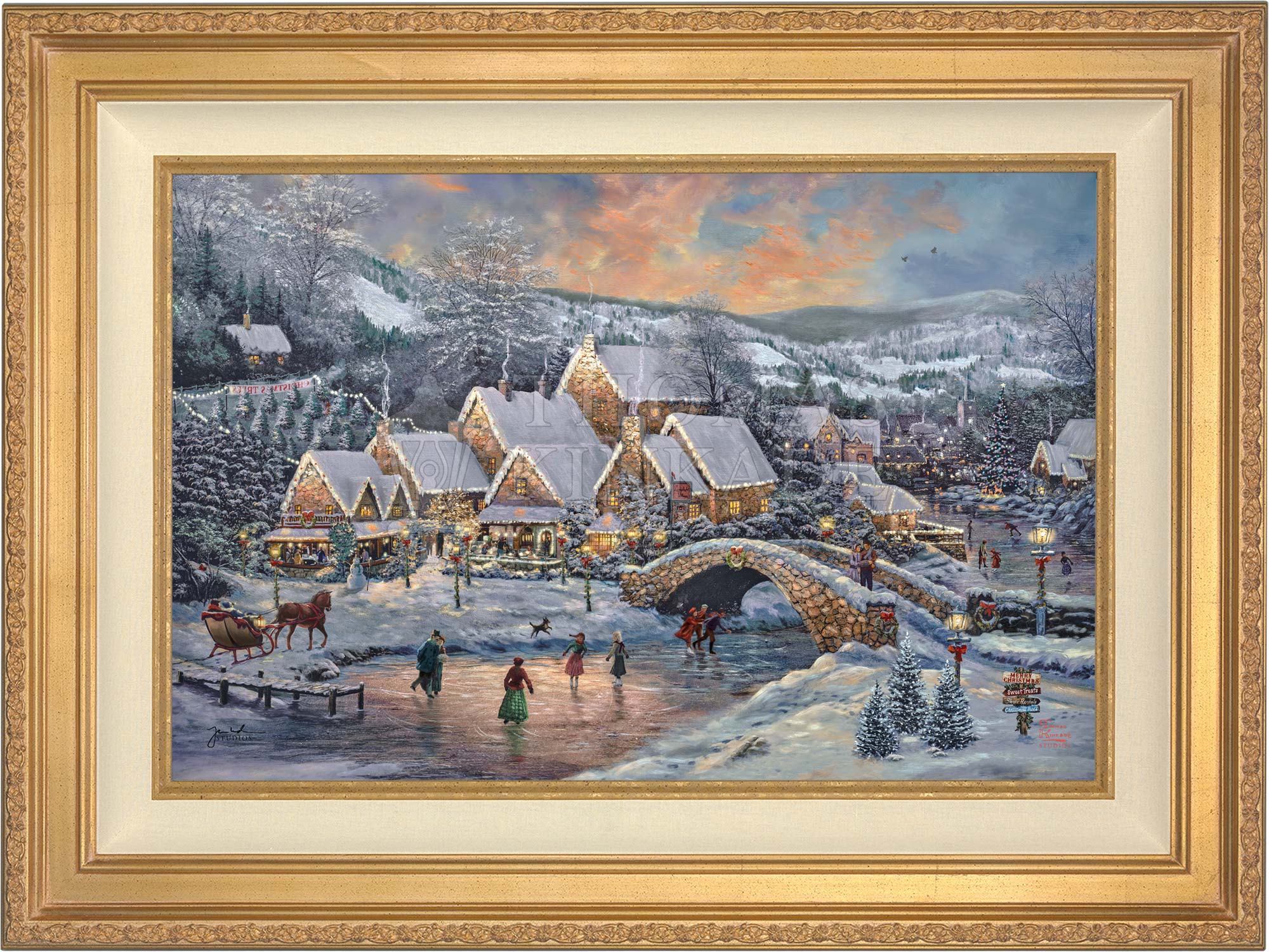 Christmas at Lamplight Village - Limited Edition Canvas - Image 2