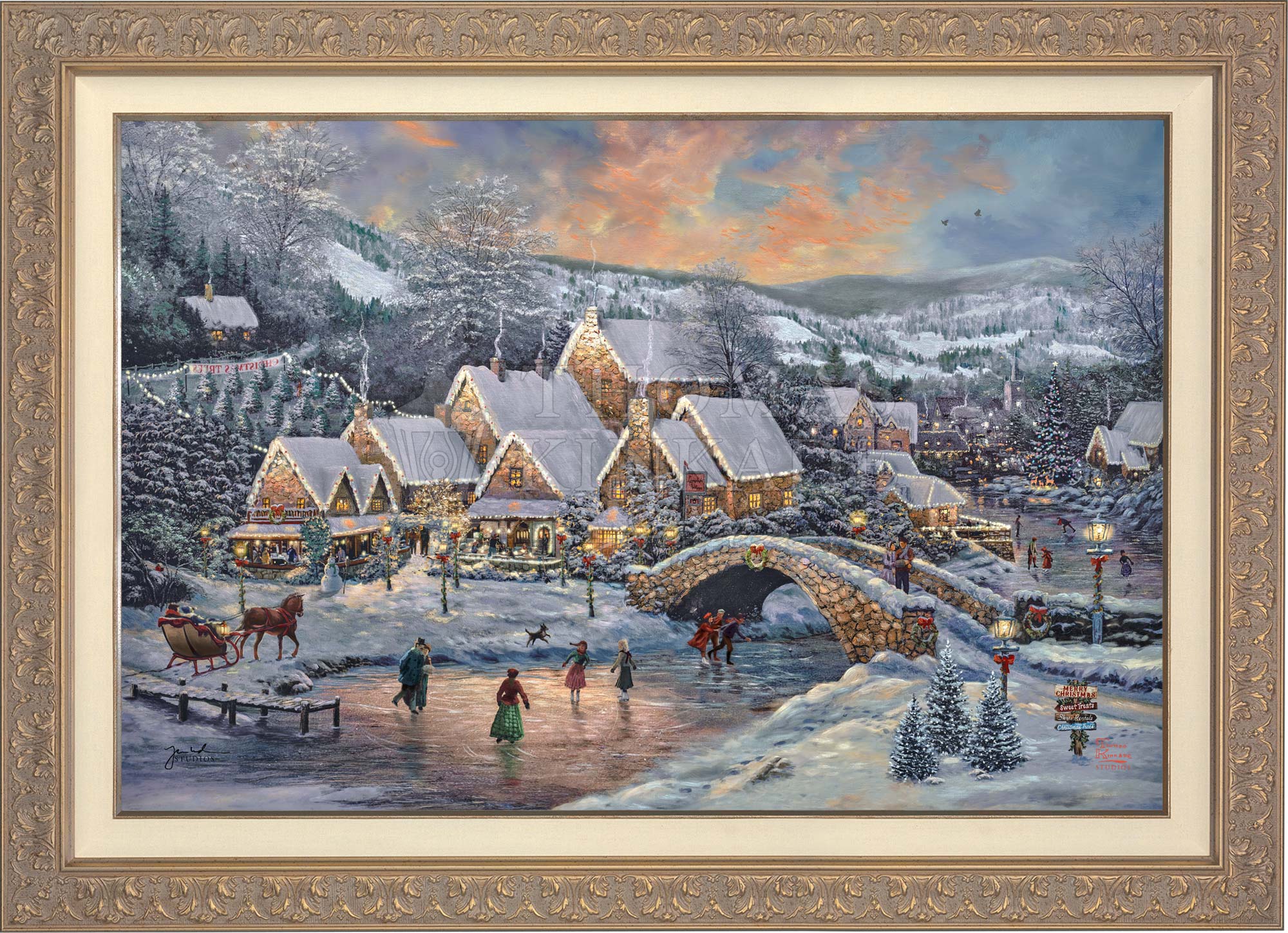 Christmas at Lamplight Village - Limited Edition Canvas - Image 7