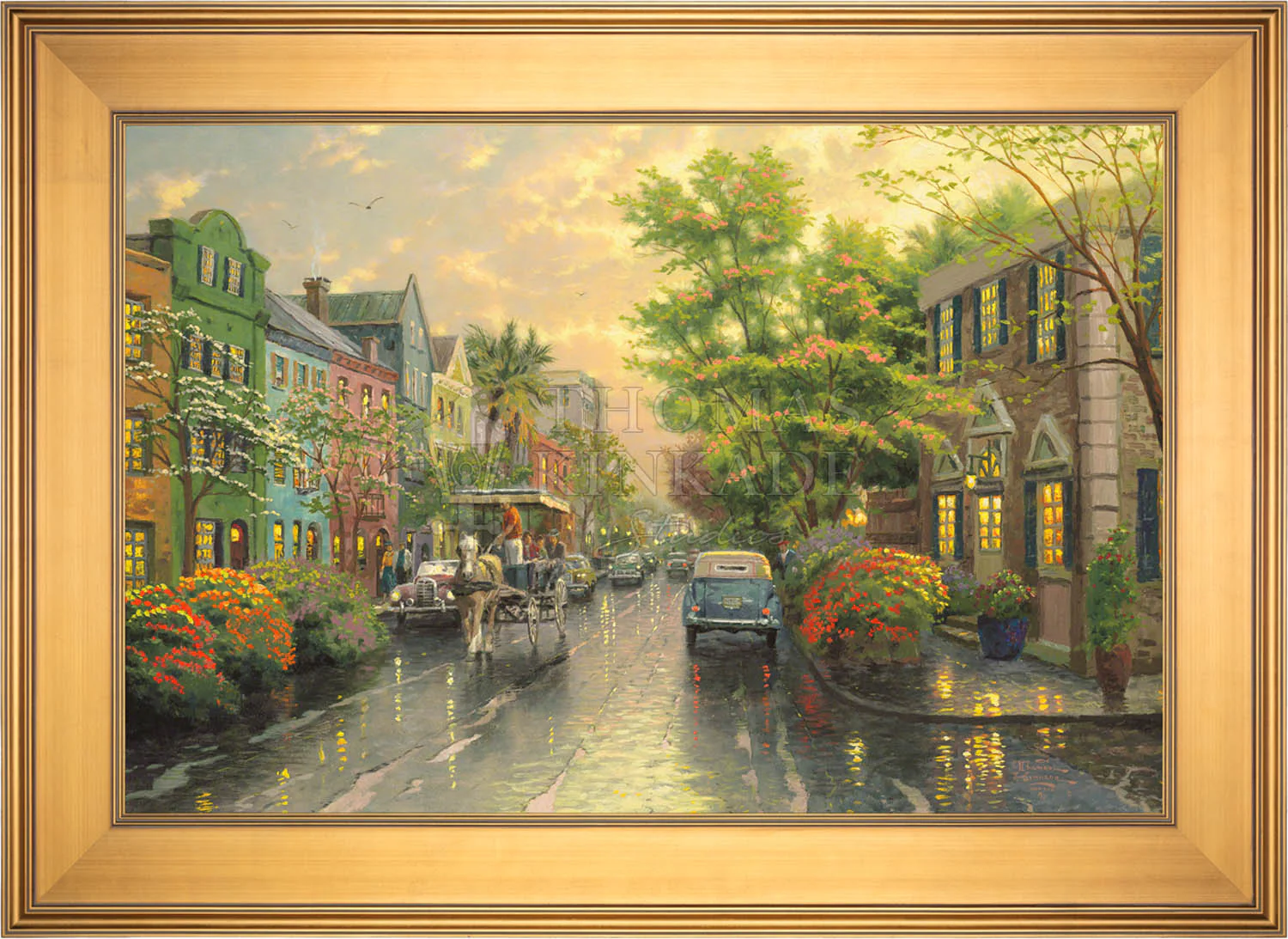 Charleston, Sunset on Rainbow Row - Limited Edition Canvas - Image 14