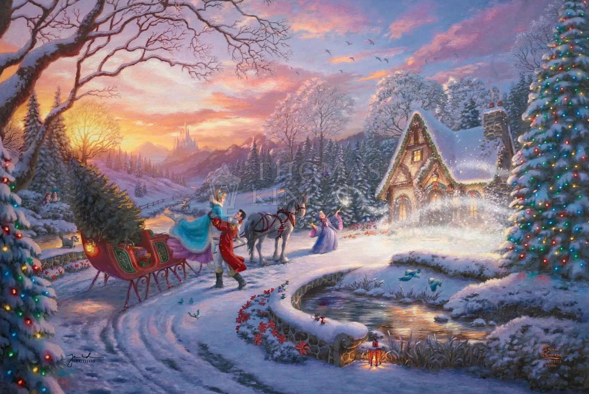 Disney Cinderella Bringing Home the Tree - Limited Edition Canvas - Image 24